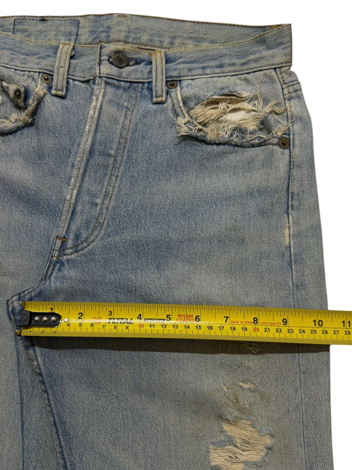 Levi's Vintage 80s Usa Levis 501 Blue Mud Wash Ripped Distressed Size 27" / US 4 / IT 40 - 12 Thumbnail