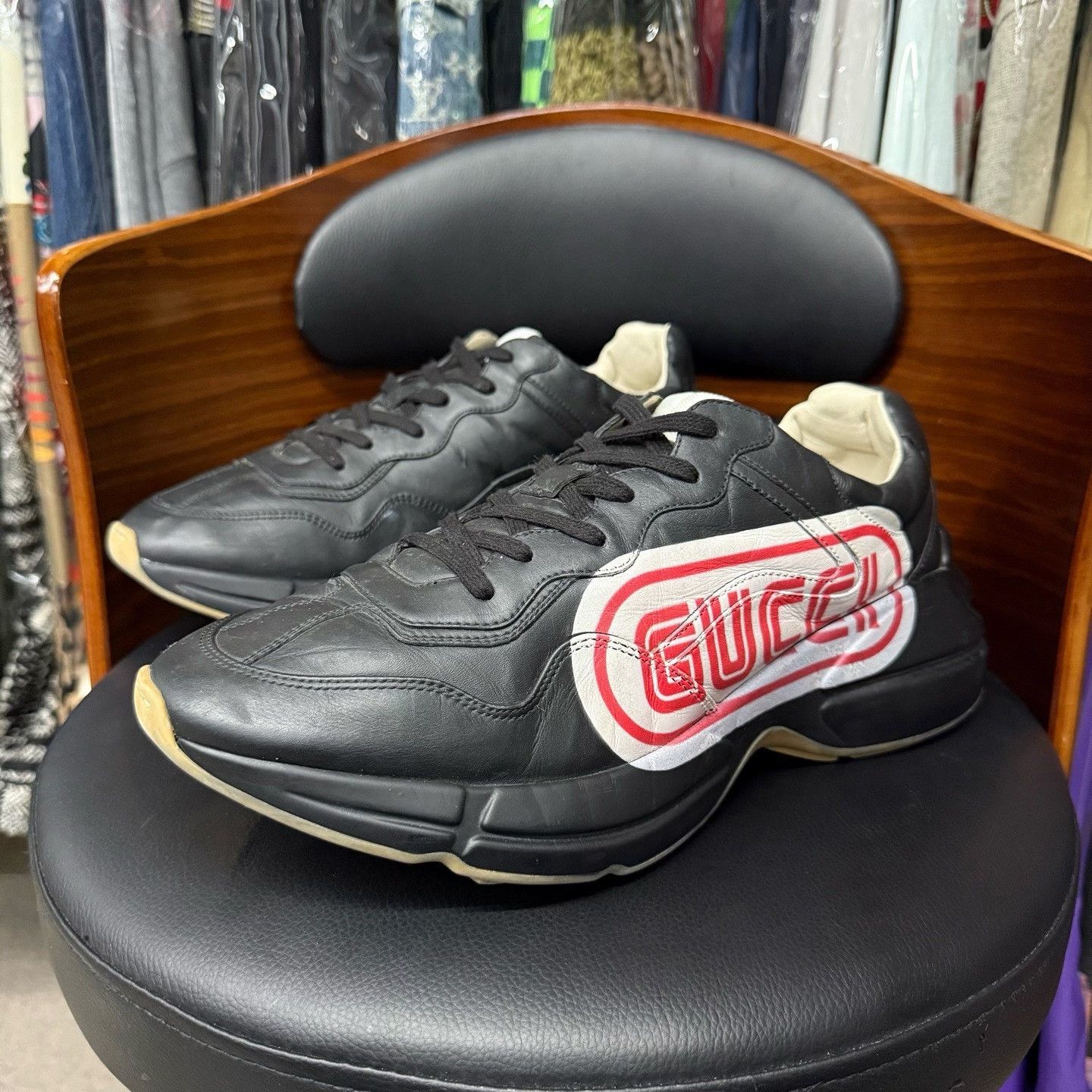 Gucci Gucci Black Lowtop Sneakers 45 Men Size US 11.5 / EU 44-45 - 1 Thumbnail