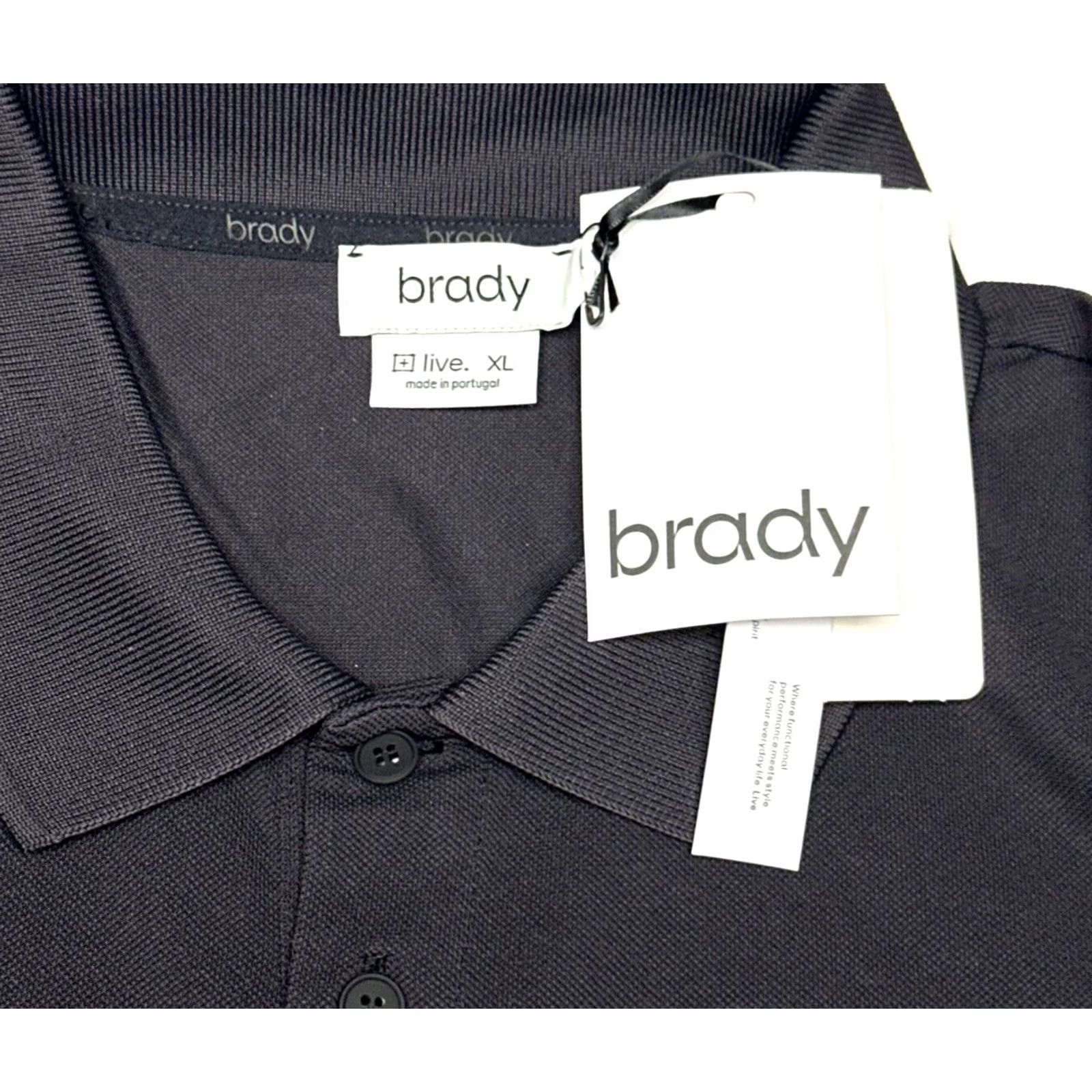 Vintage Brady Live Men’s XL Sweat Zero Hydro Yarn Long Sleeve Polo Black Onyx Polyamide Size US XL / EU 56 / 4 - 2 Thumbnail
