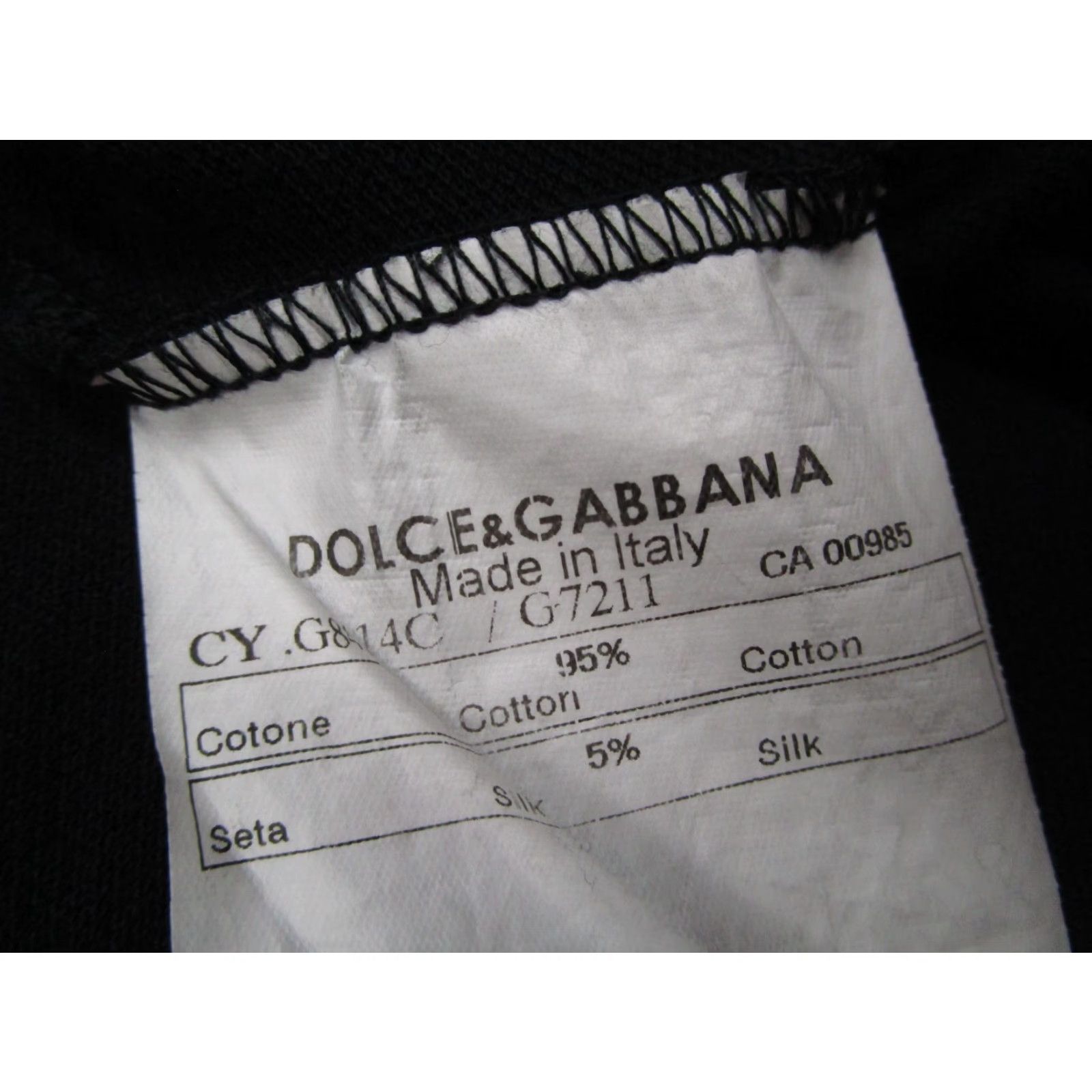 Dolce & Gabbana Dolce&Gabbana Men's Polo Shirt Black Long Sleeve XL Silk Cotton Blend Casual Made in Italy Size US XL / EU 56 / 4 - 3 Thumbnail