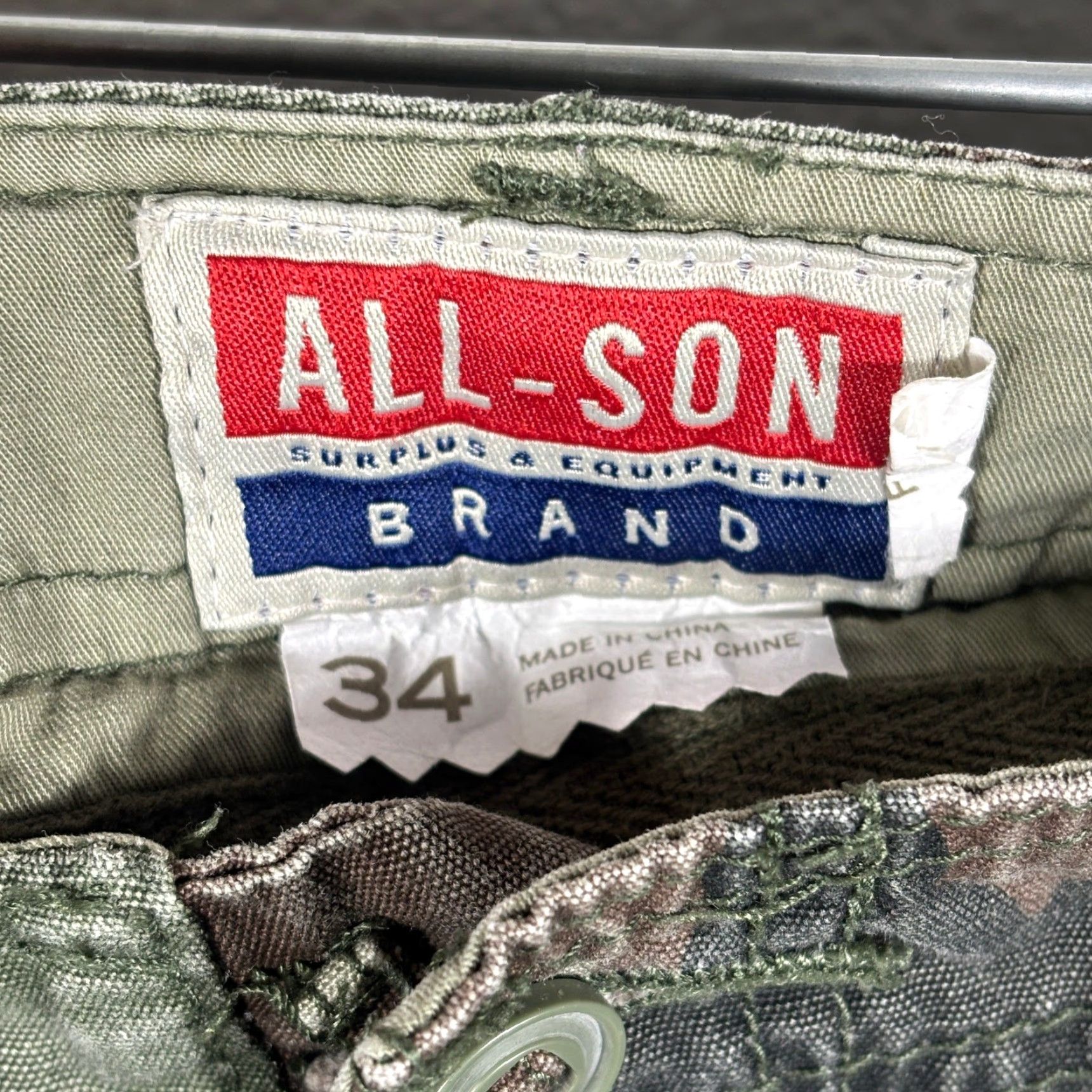 Vintage Y2K Camo Cargo Pants 34 All-Son Hip Hop Military Utility Drawstring Size US 34 / EU 50 - 4 Thumbnail