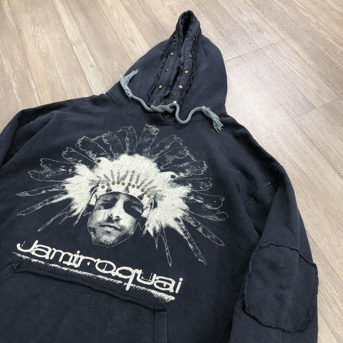 If Six Was Nine 2000s Jamiroquai Apache Distressed Studded Lgb Style Hoodie Size US M / EU 48-50 / 2 - 4 Thumbnail