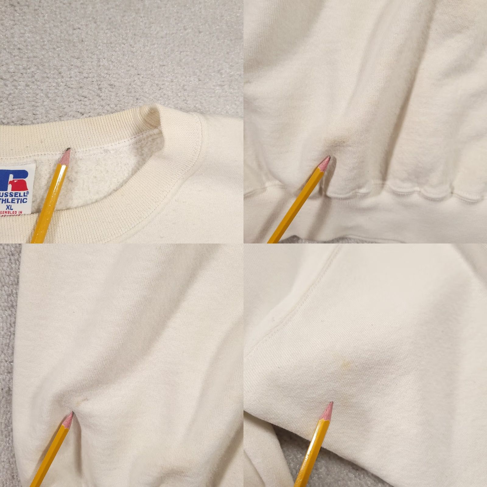 Russell Athletic VINTAGE Russell Athletic Sweatshirt Mens XL White Grunge Skater Stained Flawed Size US XL / EU 56 / 4 - 8 Thumbnail