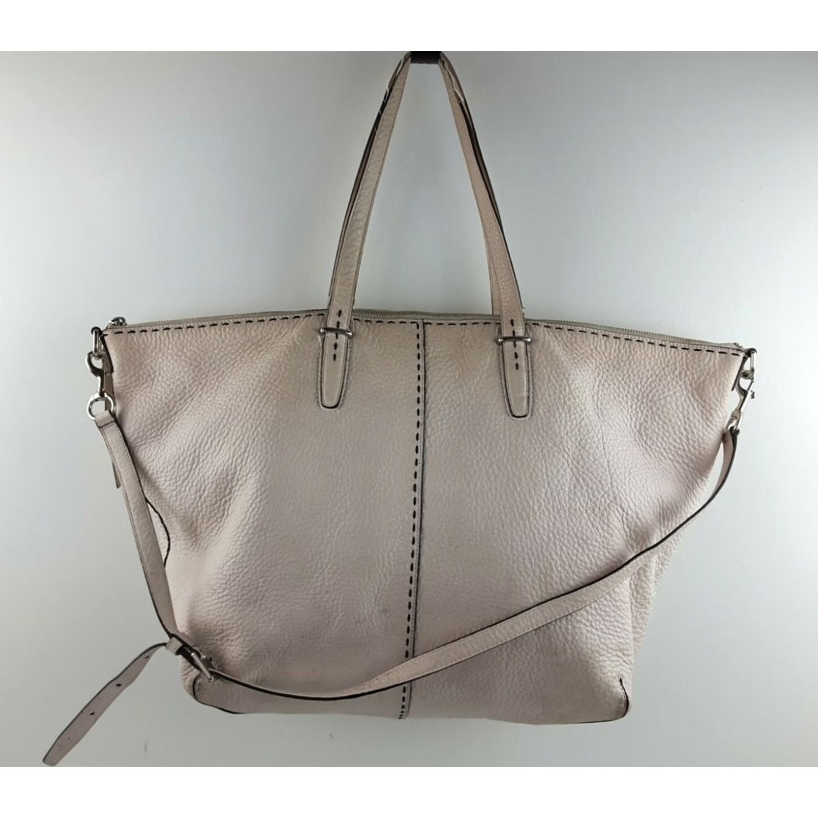 Coach Coach Bleecker Pebbled Leather Satchel Tote Bag Purse Handbag - Large 27948 White Leather Women Tote, Coach, XS? Size ONE SIZE - 2 Thumbnail