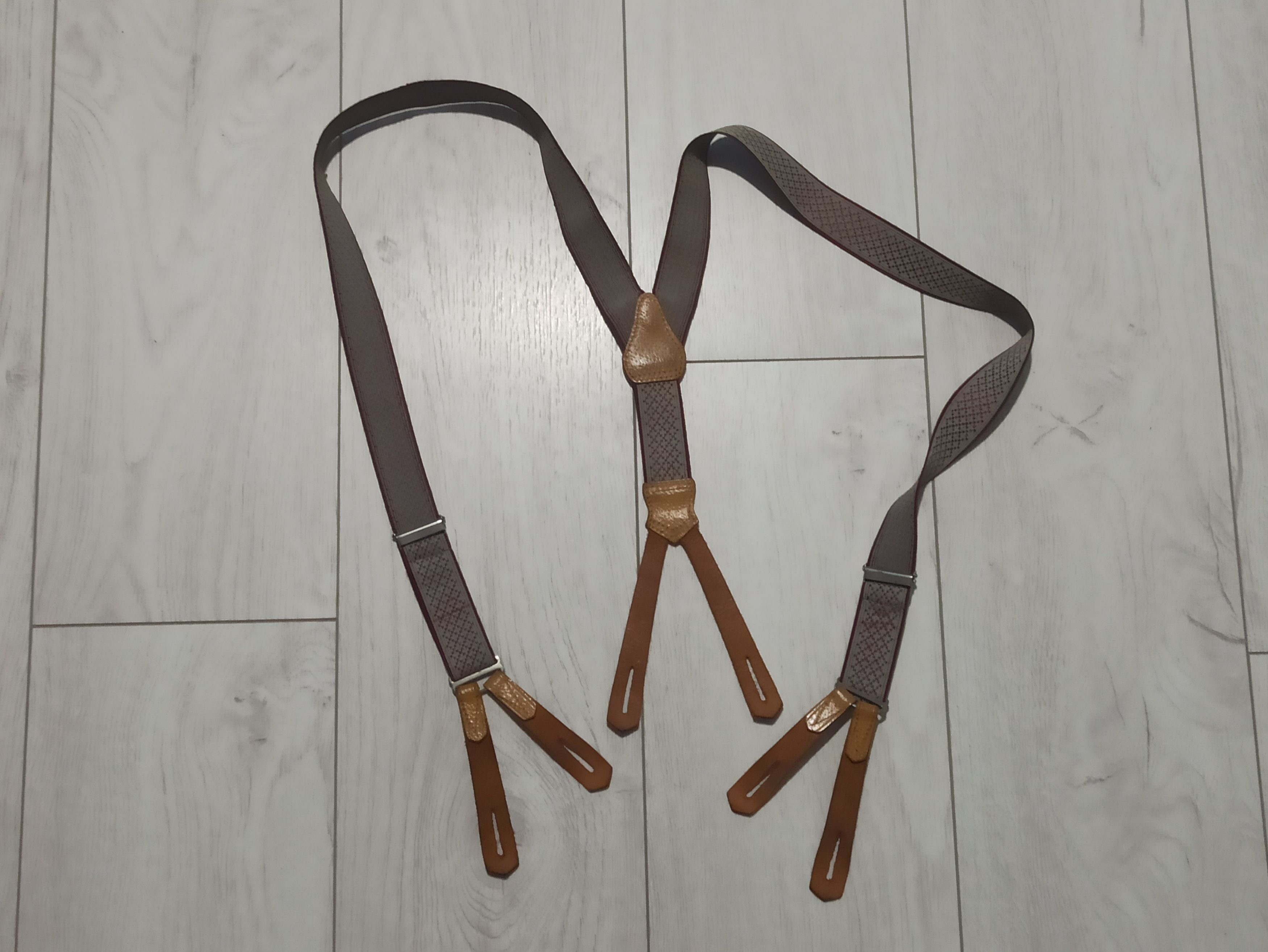 Designer Sophos Vintage Suspenders – Leather Button Ends Size ONE SIZE - 2 Thumbnail