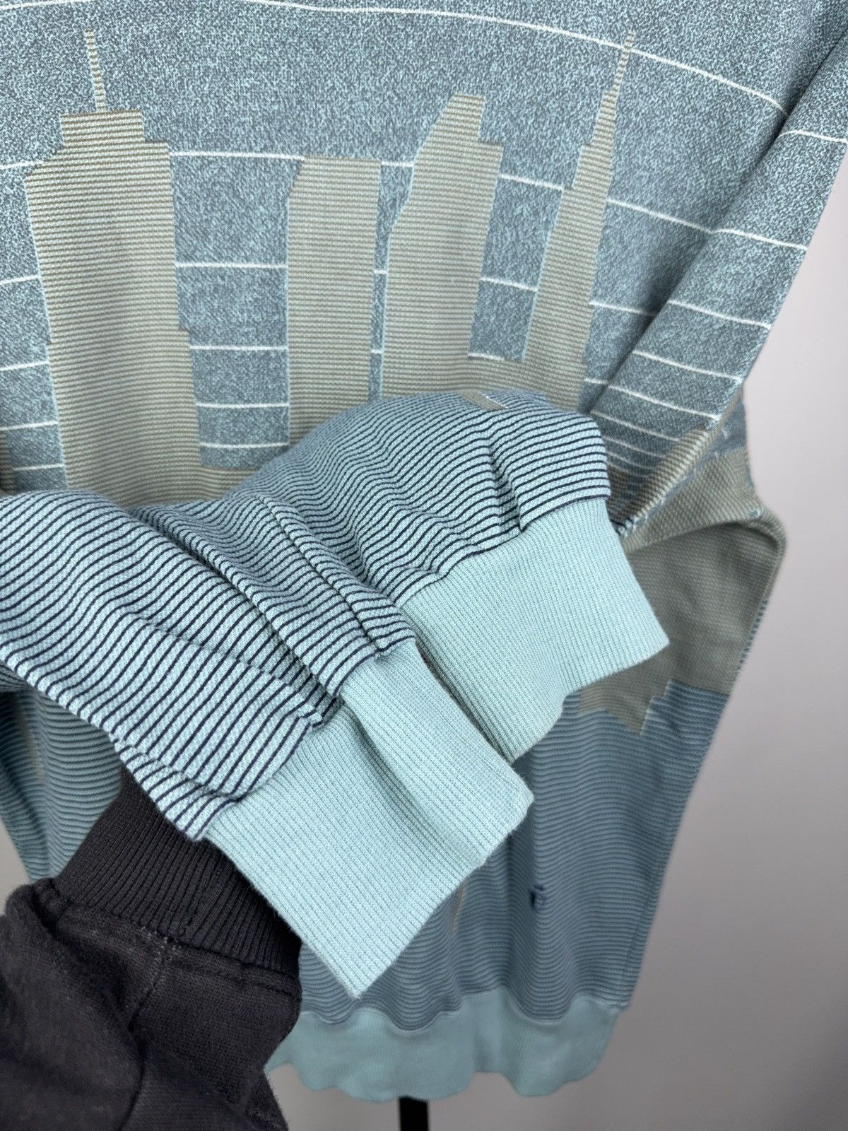 Jockey Vintage 00s Jockey Skyline Knit Sweater Blue City Pattern Size US M / EU 48-50 / 2 - 9 Thumbnail