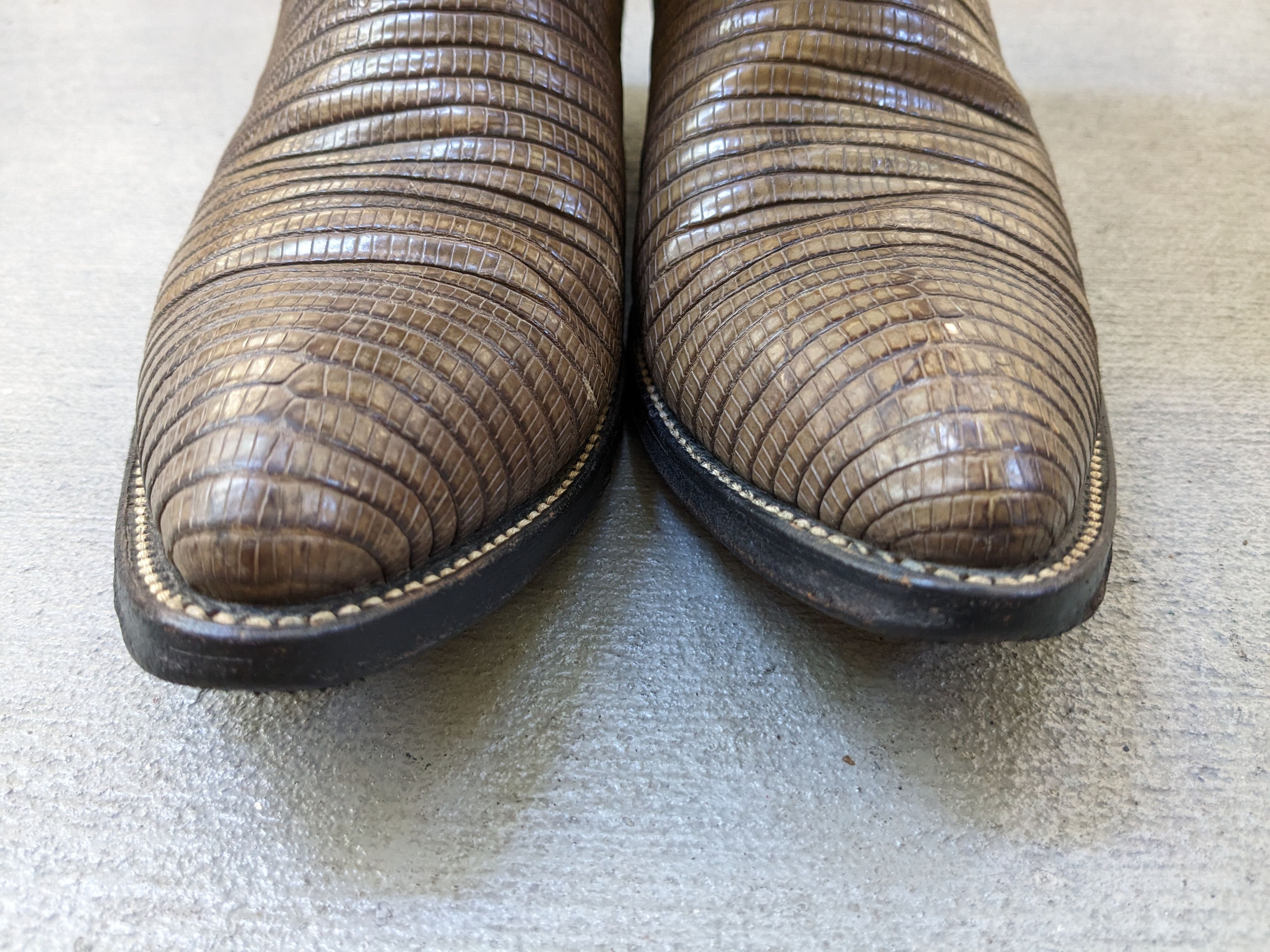 Dan Post Dan Post Cowboy Boots 9 D Olive Green Black Lizard USA Size US 9 / EU 42 - 2 Thumbnail