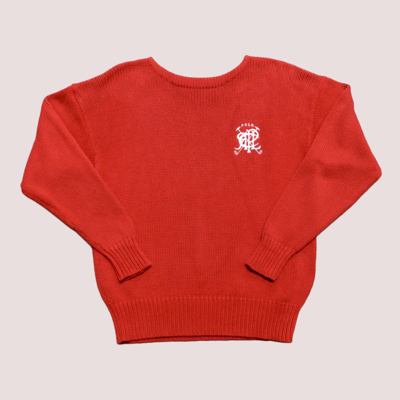 Ralph Lauren Vintage Ralph Lauren Logo Knit Sweater Shirt Men S Red 90s Size US S / EU 44-46 / 1 - 1 Thumbnail