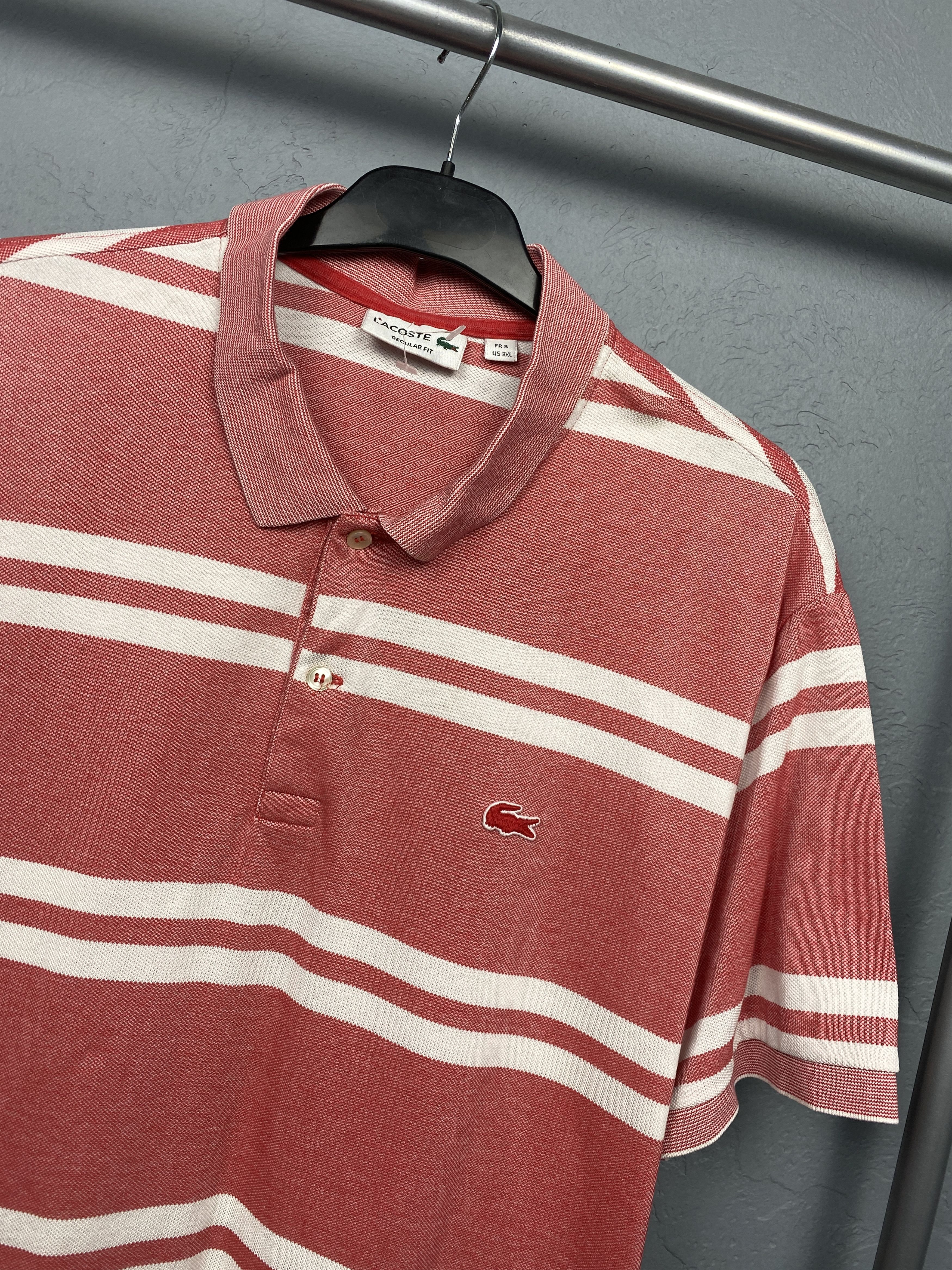 Lacoste Lacoste Vintage Mens Striped Polo Shirt Size US XXL / EU 58 / 5 - 2 Thumbnail