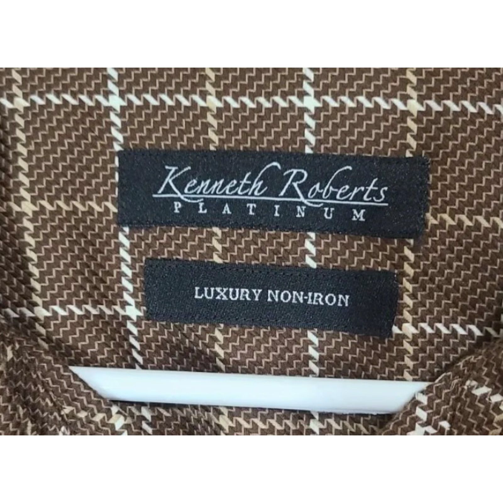 Greats VINTAGE Mens Kenneth Roberts Platinum Long Sleeve Brown Plaid XL Shirt Great Condition Size US XL / EU 56 / 4 - 3 Thumbnail
