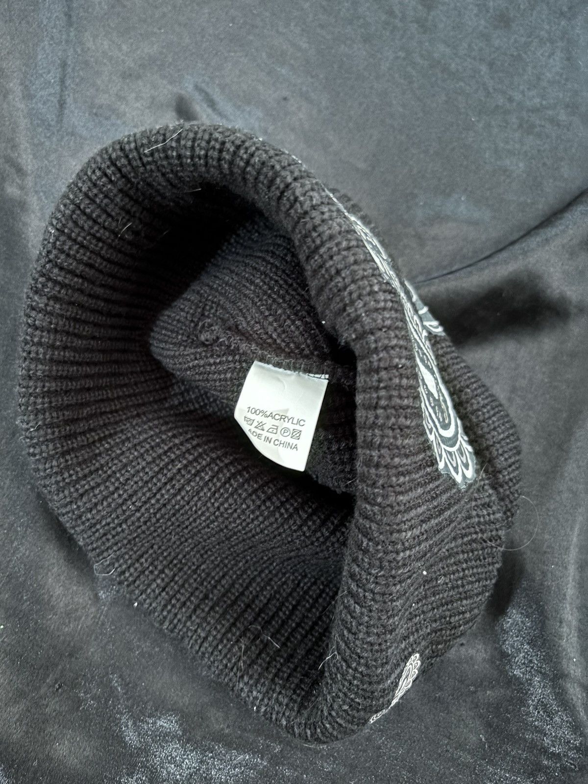 Japanese Brand × Vintage Paisley Beanie Black Size ONE SIZE - 3 Thumbnail