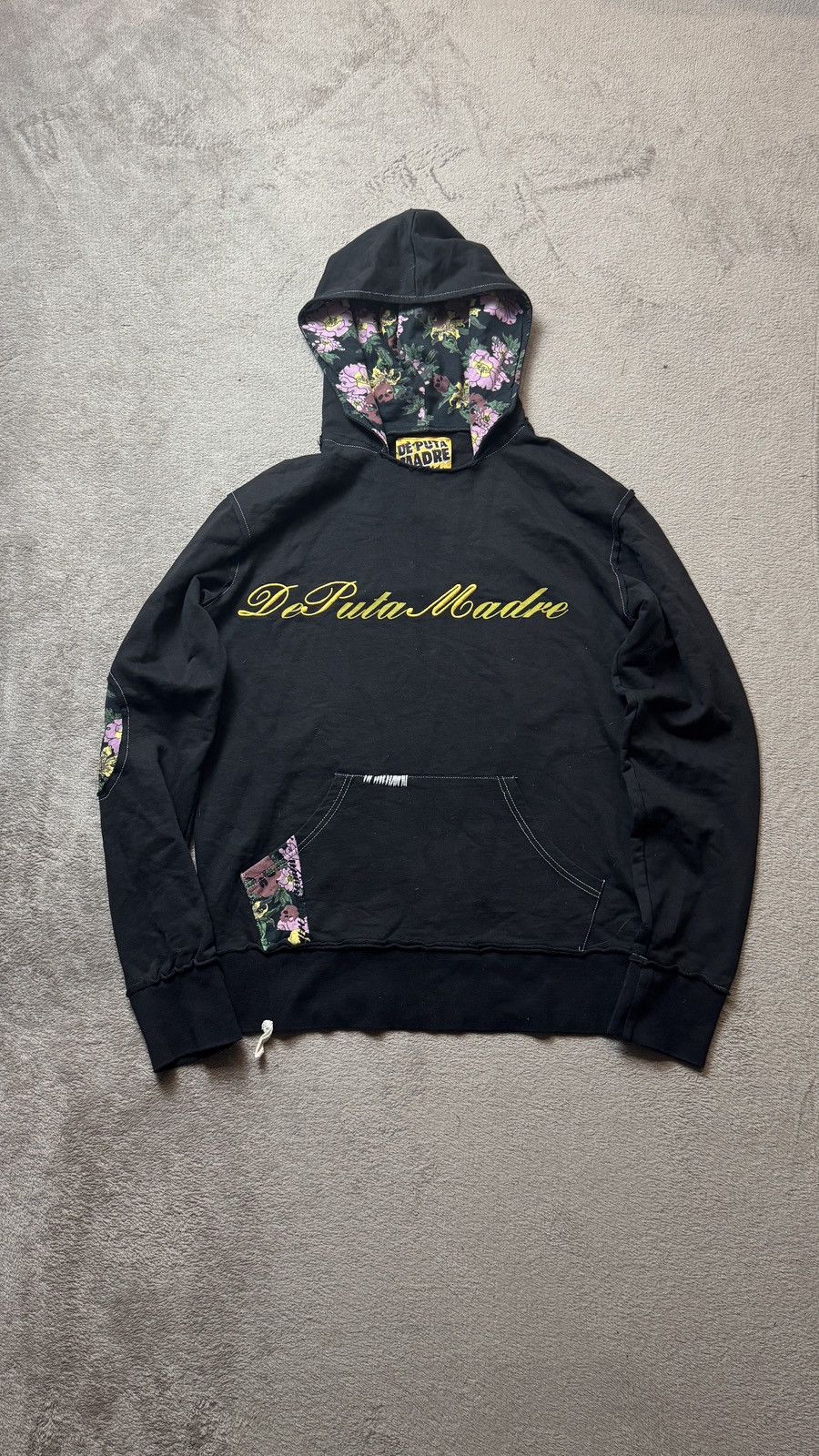 Japanese Brand De Puta Madre Y2K vintage hoodie Skull Floral Printed lgb y3 Size US M / EU 48-50 / 2 - 1 Thumbnail