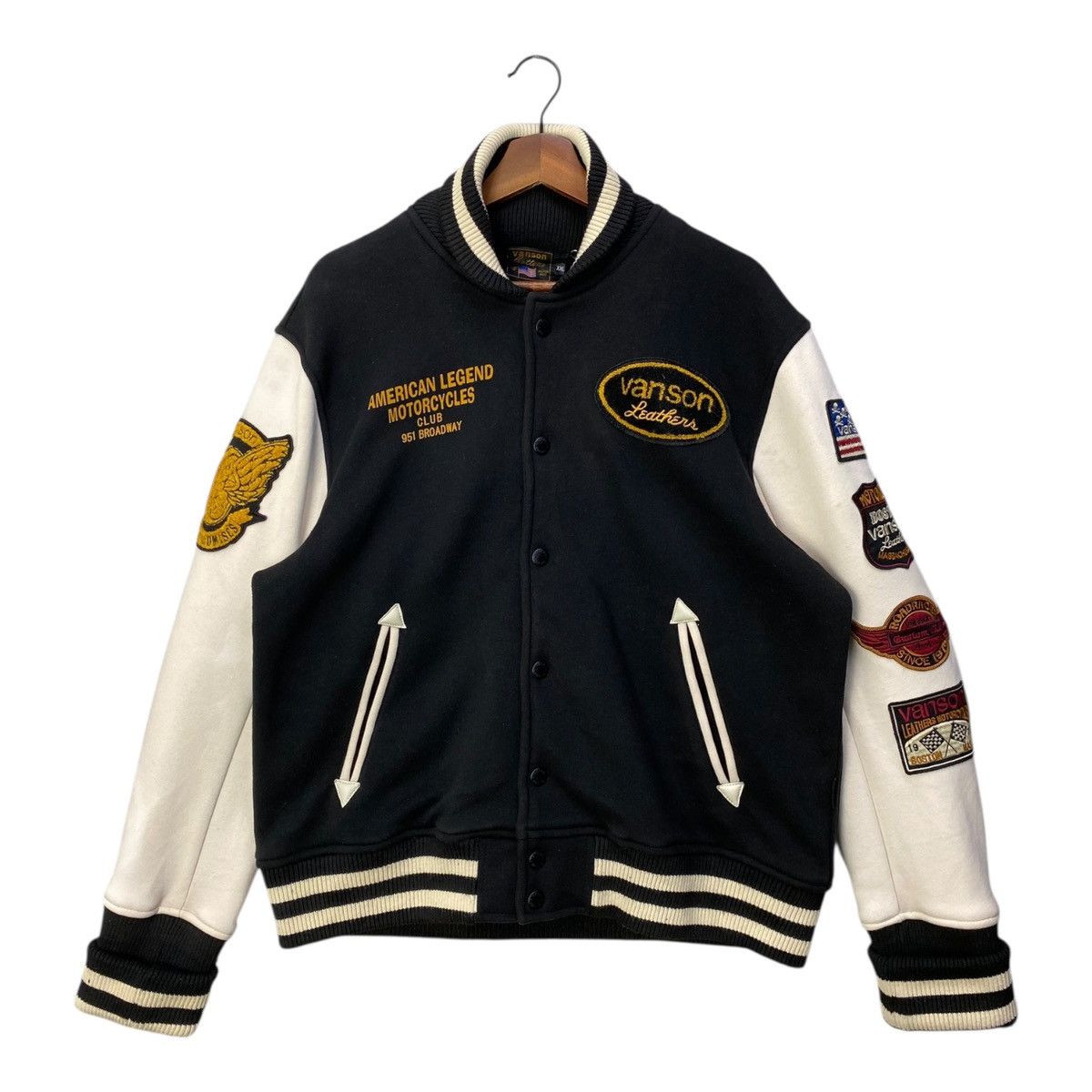 Vanson Leathers Vanson Leathers Varsity Jacket Hoodie Heavy Cotton Button Up Size US XXL / EU 58 / 5 - 2 Thumbnail