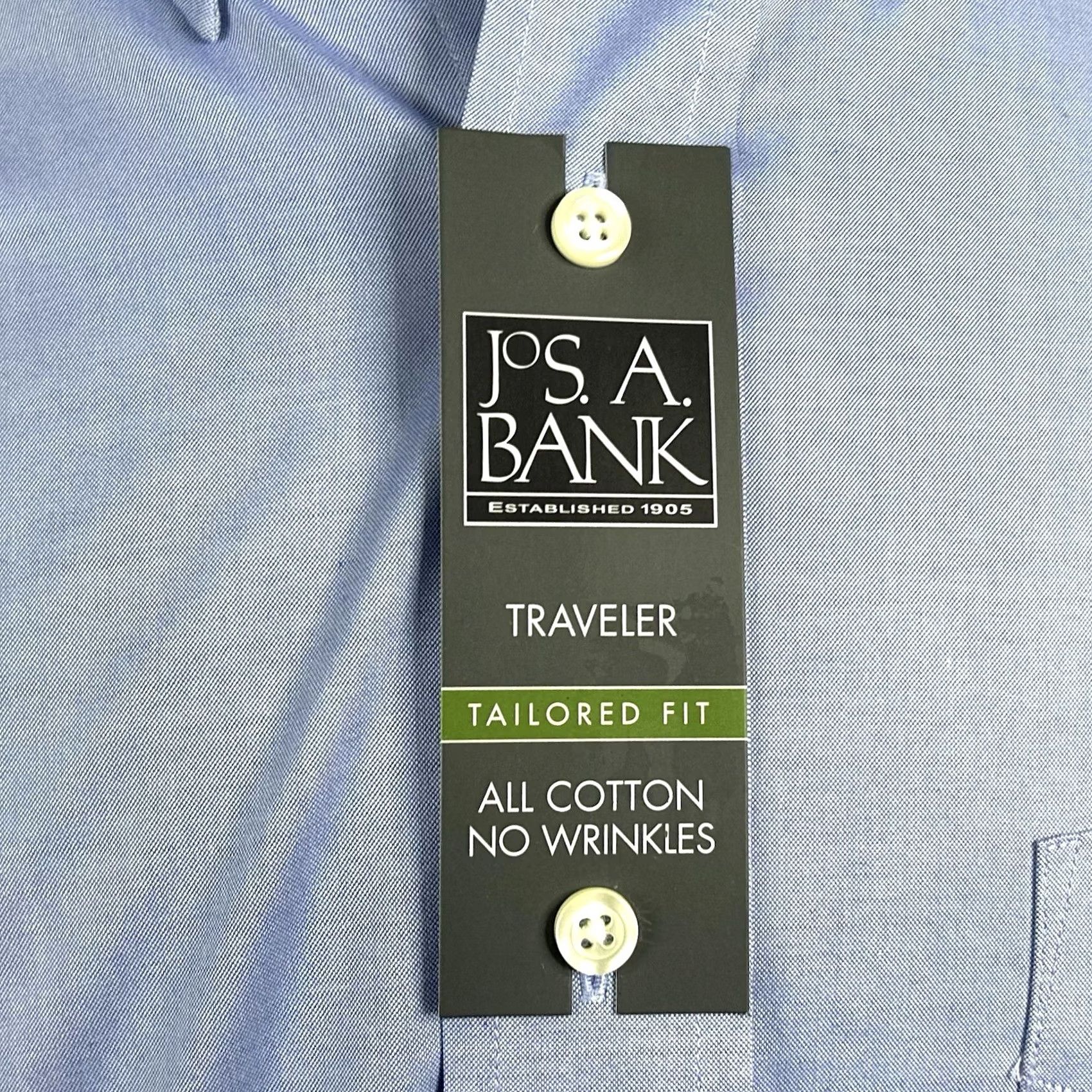 Jos. A. Bank Jos. A. Bank Dress Shirt Blue Button-Down 16 34 Tailored Fit Traveler Oxford NWT Men Regular Shirt Size 42R - 4 Thumbnail