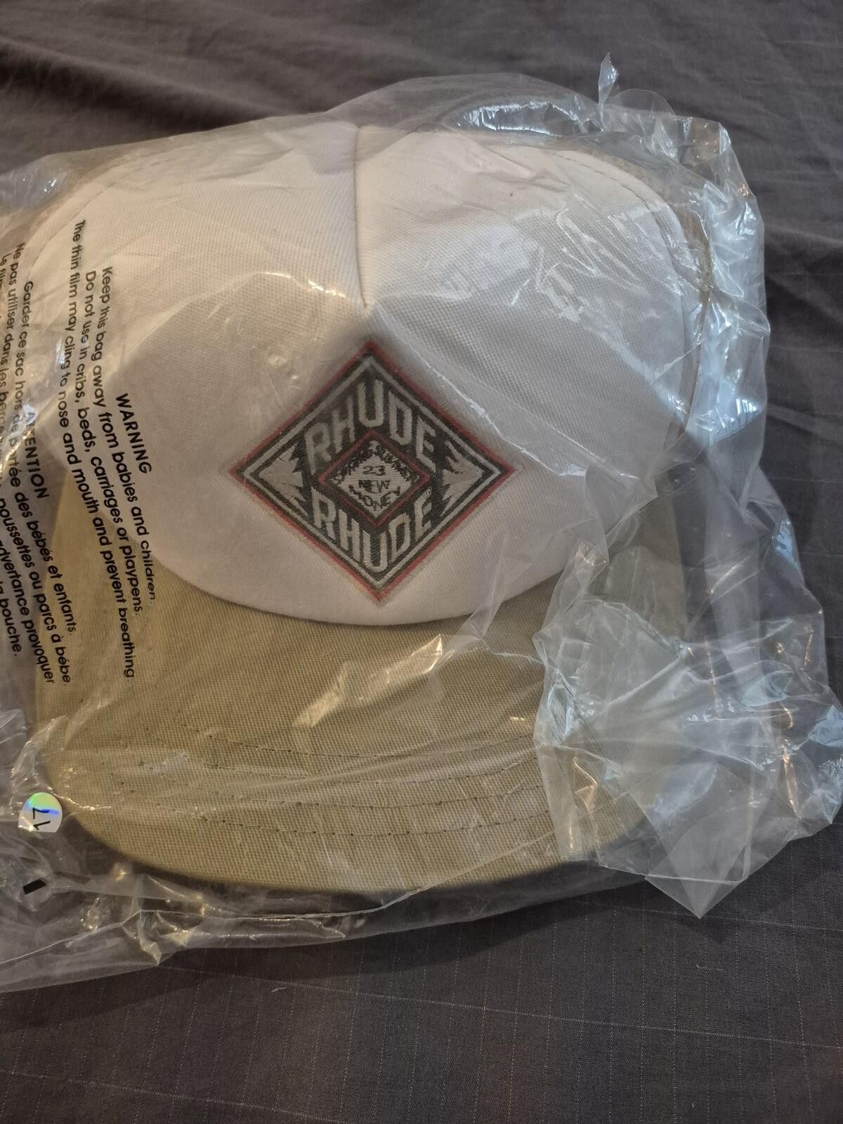 Rhude Rhude Beige Trucker Snapback Hat Size ONE SIZE - 2 Thumbnail