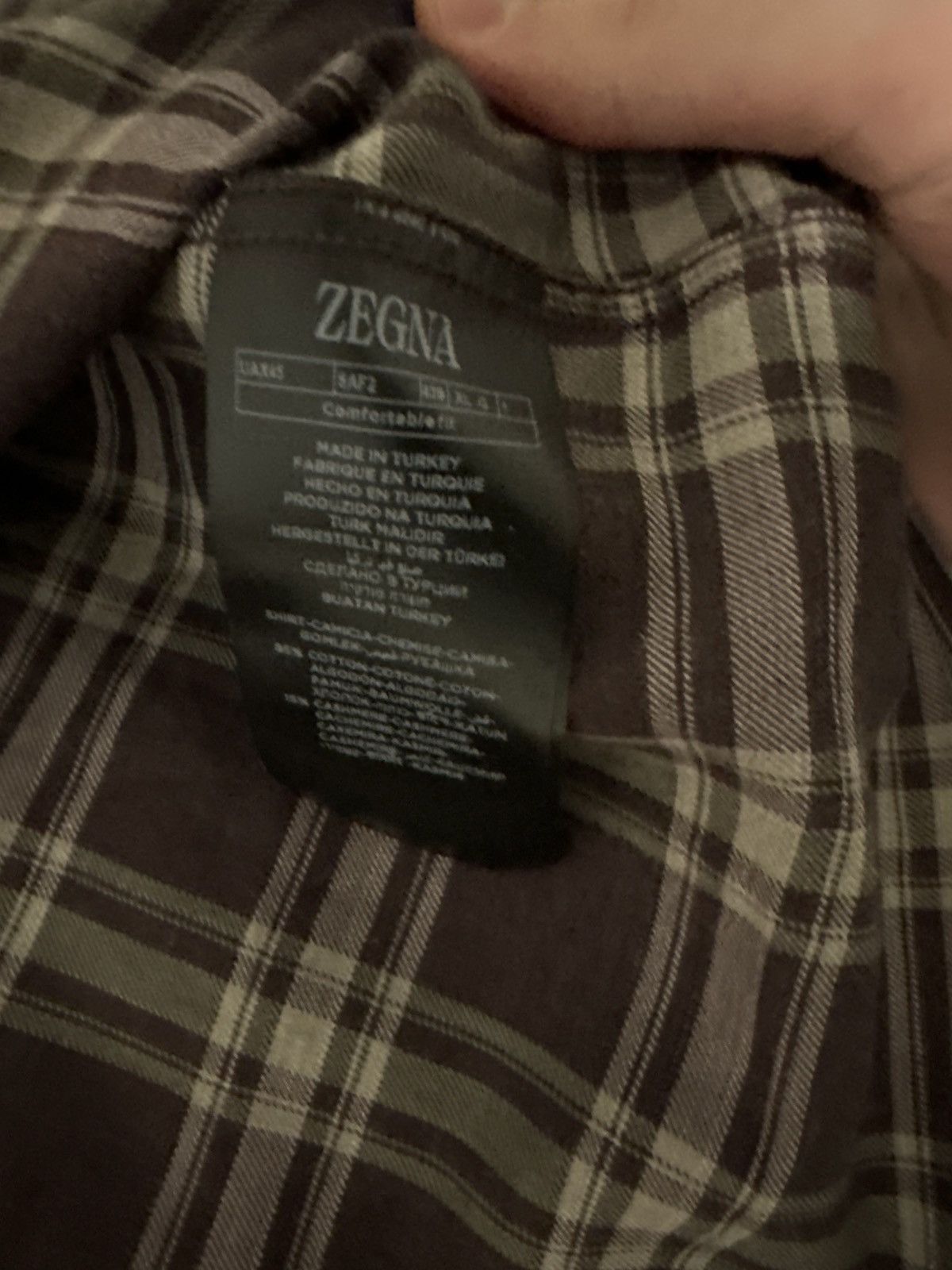 Ermenegildo Zegna × Z Zegna Zegna Men's Purple Plaid Long Sleeve Button-Up Shirt Size Size US XL / EU 56 / 4 - 4 Thumbnail