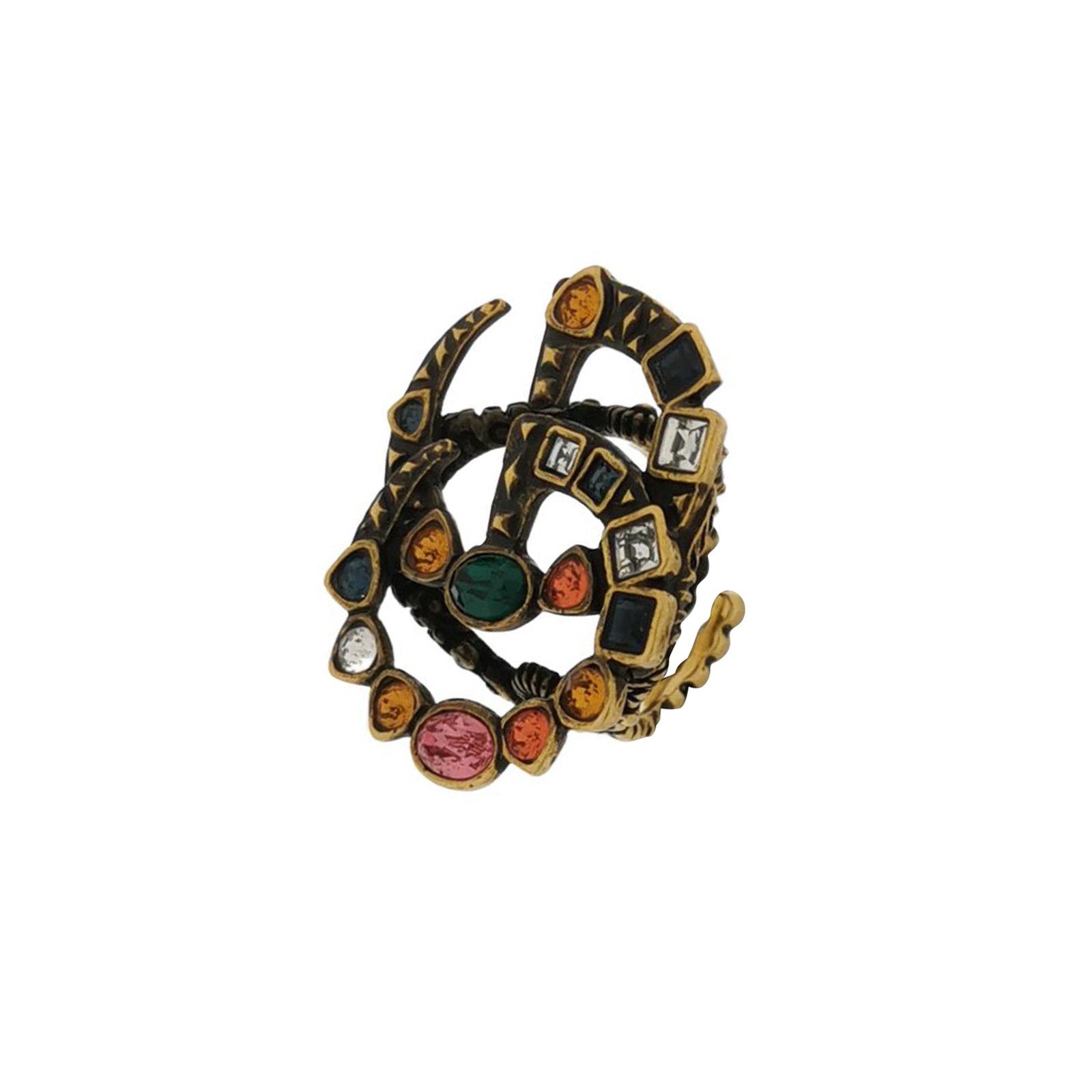 Gucci Gucci Crystal Double G Logo Ring Size 13 -z2505 Size ONE SIZE - 1 Thumbnail