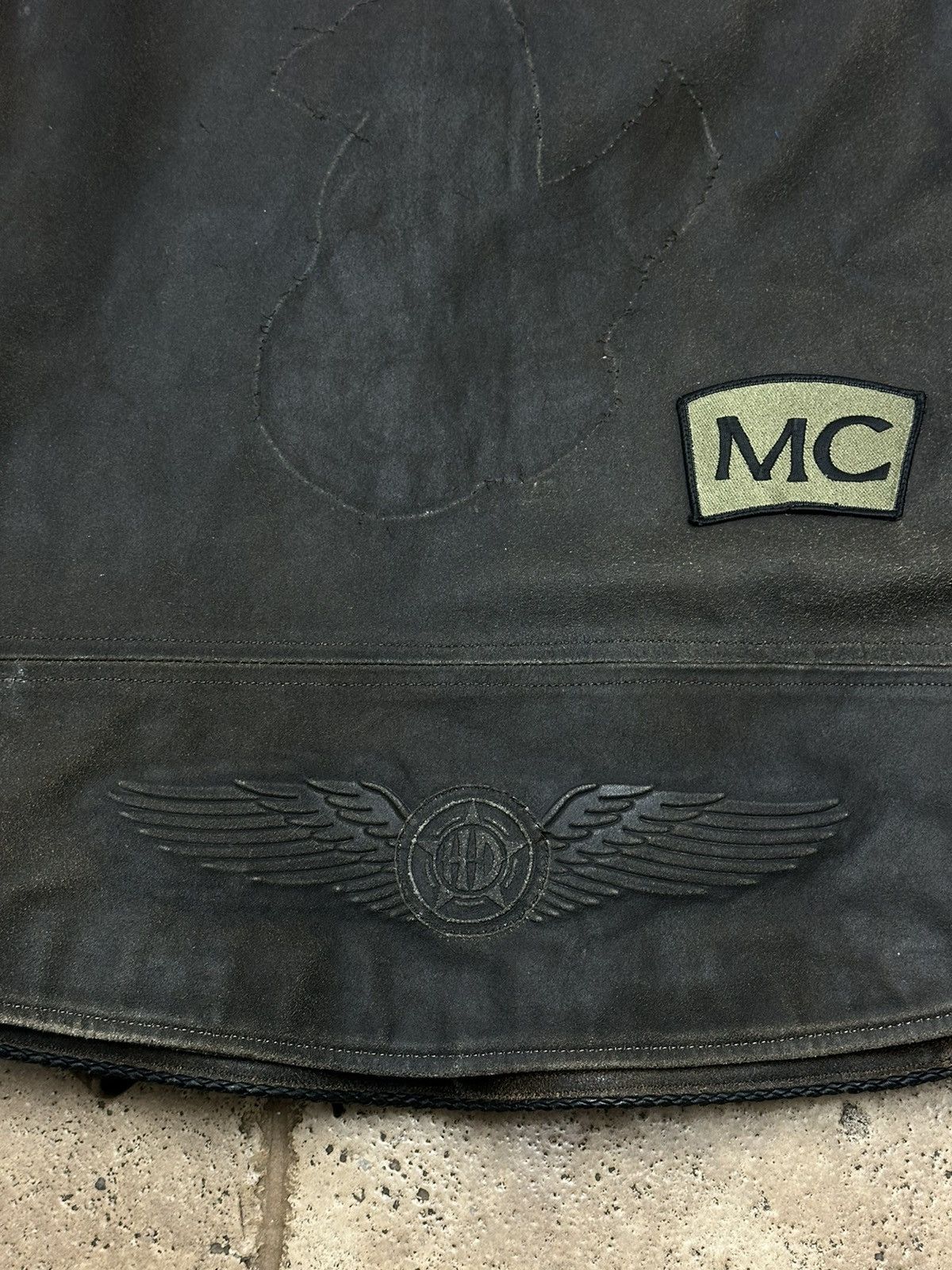 Harley Davidson Harley Davidson Distressed Brown Leather Jacket and Vest 90s Size US L / EU 52-54 / 3 - 7 Thumbnail
