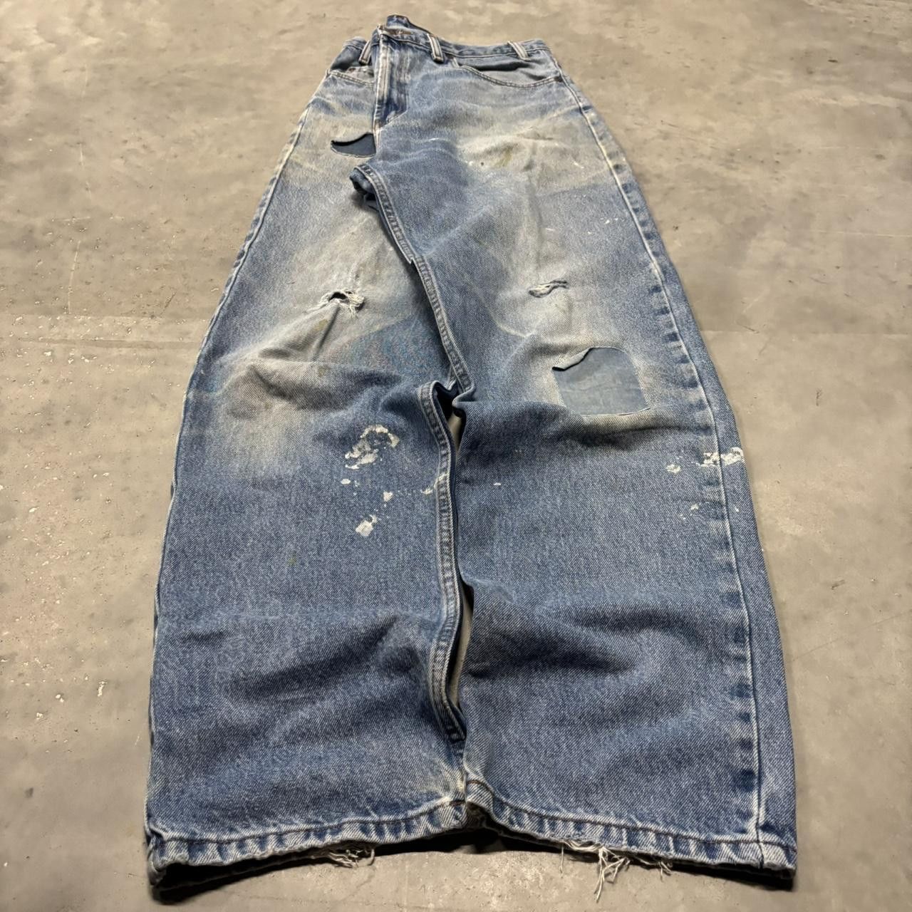 Japanese Brand × Vintage Crazy Vintage 90s Faded Light Wash Distressed Denim Jeans! Size US 36 / EU 52 - 3 Thumbnail
