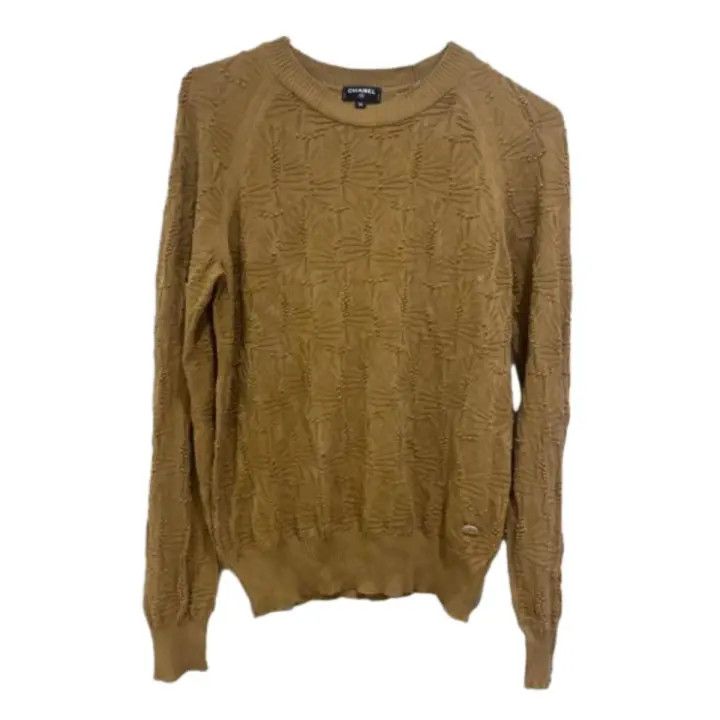Chanel Chanel Brown Silk Knit Sweater 0079 Size S / US 4 / IT 40 - 1 Thumbnail