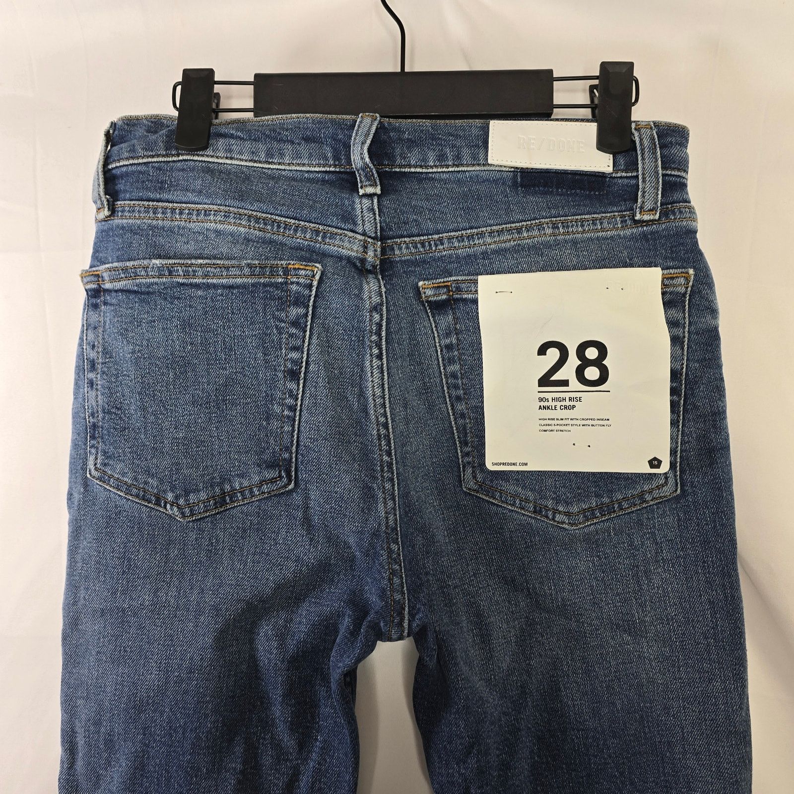 RE/DONE RE/DONE 90s High Rise Ankle Crop ButtonFly Denim Jeans Sz 28 Size 28" / US 6 / IT 42 - 10 Thumbnail