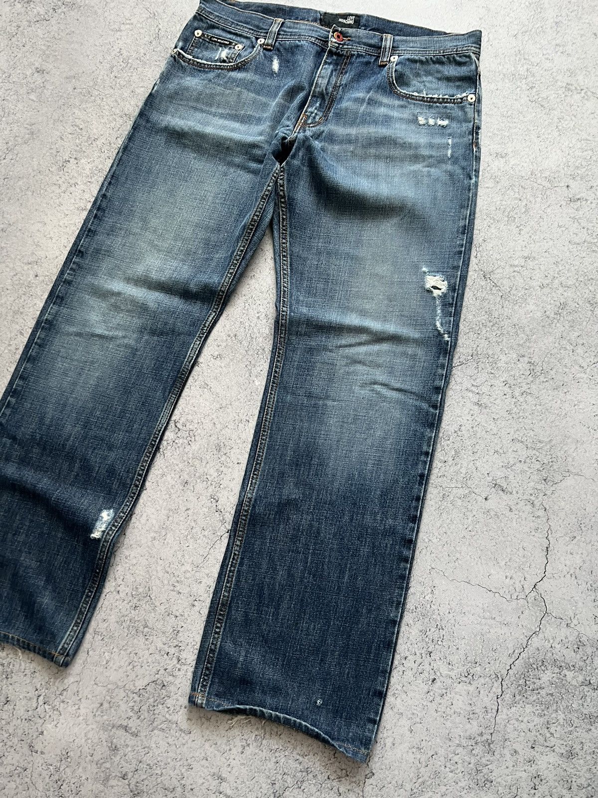 Moschino Vintage Love Moschino Jeans Distressed Denim Pants 00s Size US 38 / EU 54 - 5 Thumbnail