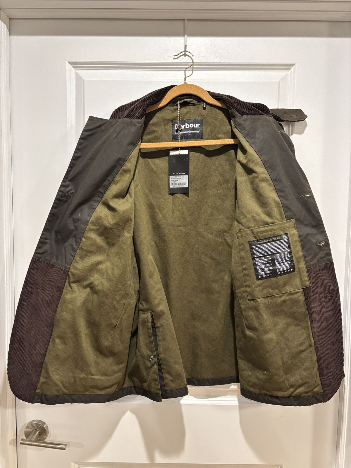 Barbour × Engineered Garments NOS Barbour x Engineered Garments Upland Wax Jacket L Olive Size US L / EU 52-54 / 3 - 5 Thumbnail