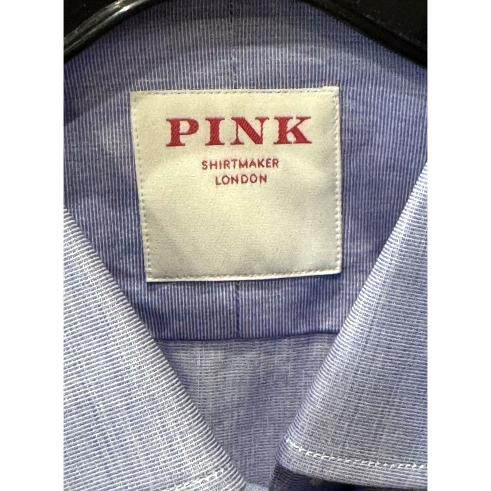 Pinko MINT Thomas Pink Blue LONG SLEEVE SHIRT Medium Slim 15.5 x 34 m Size US M / EU 48-50 / 2 - 5 Thumbnail