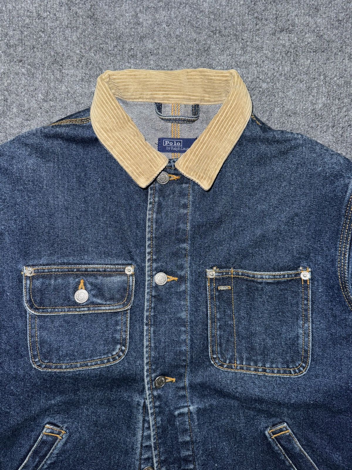 Polo Ralph Lauren Vintage Polo RL Denim Ranch Jacket w/ Corduroy Collar Size US L / EU 52-54 / 3 - 2 Thumbnail