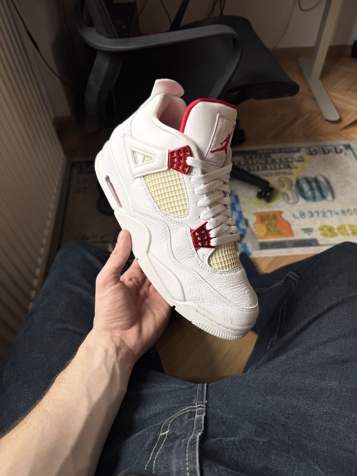 Jordan Brand Nike Air Jordan 4 Metallic Red US10 Size US 10 / EU 43 - 3 Thumbnail