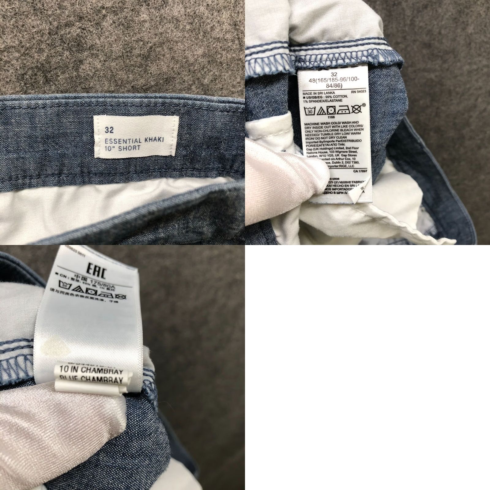 Gap Gap 10'' Chambray Chino Shorts Mens 32 Blue Lightweight Cotton Flat Front Side Zip Pockets Casual 10 in Inseam Regular Sizing Mens Size US 32 / EU 48 - 8 Thumbnail