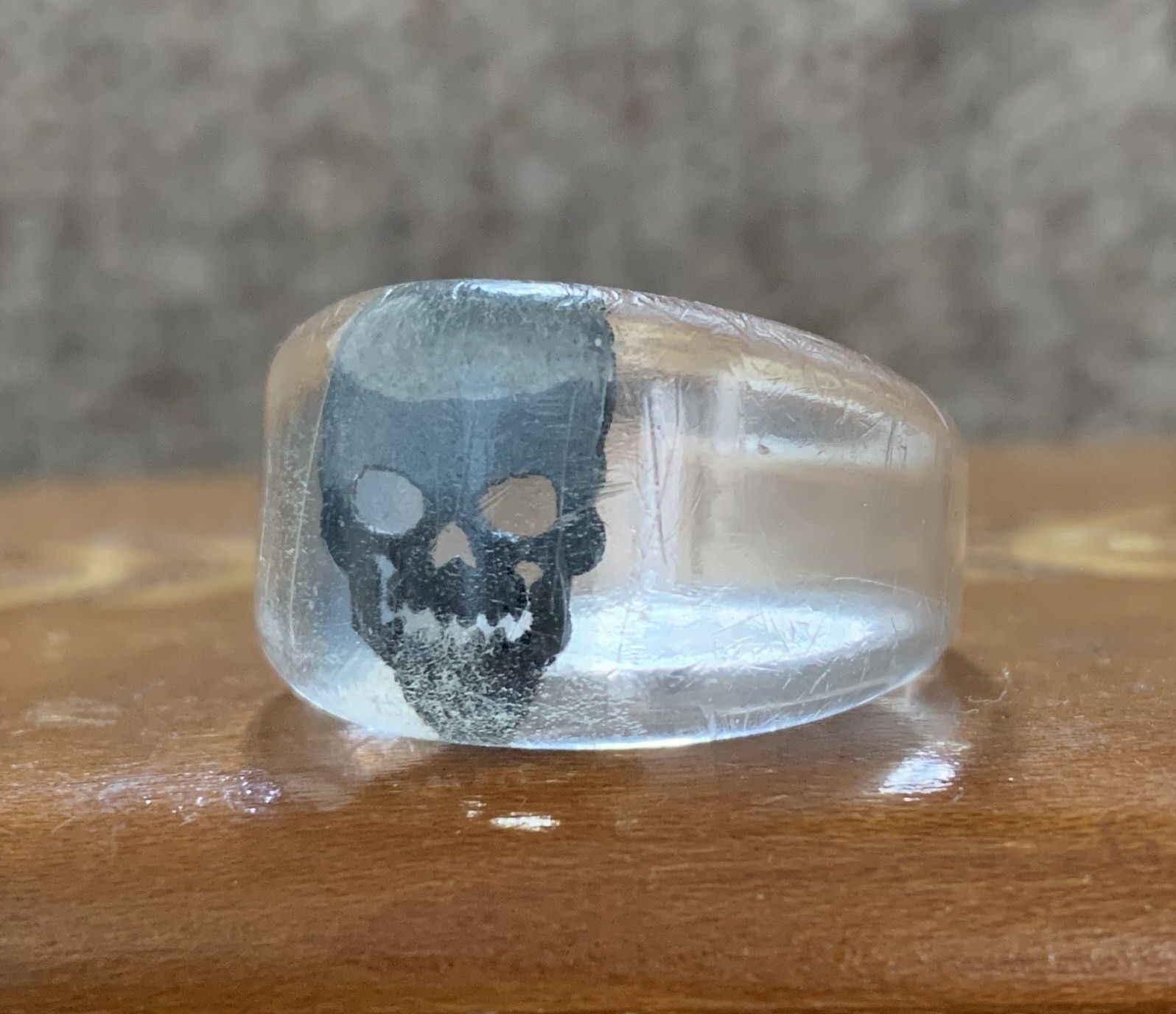 Number (N)ine SS05 Nightcrawler Acrylic Silver Skull Ring Size ONE SIZE - 2 Thumbnail