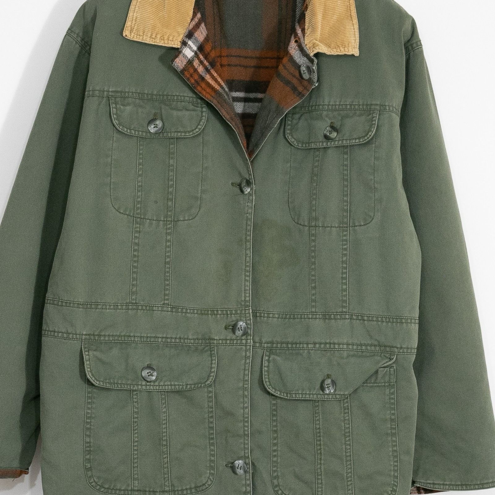 Vintage Vintage 90s Canvas Chore Coat Mens XL - Corduroy Distressed Size US XL / EU 56 / 4 - 2 Thumbnail