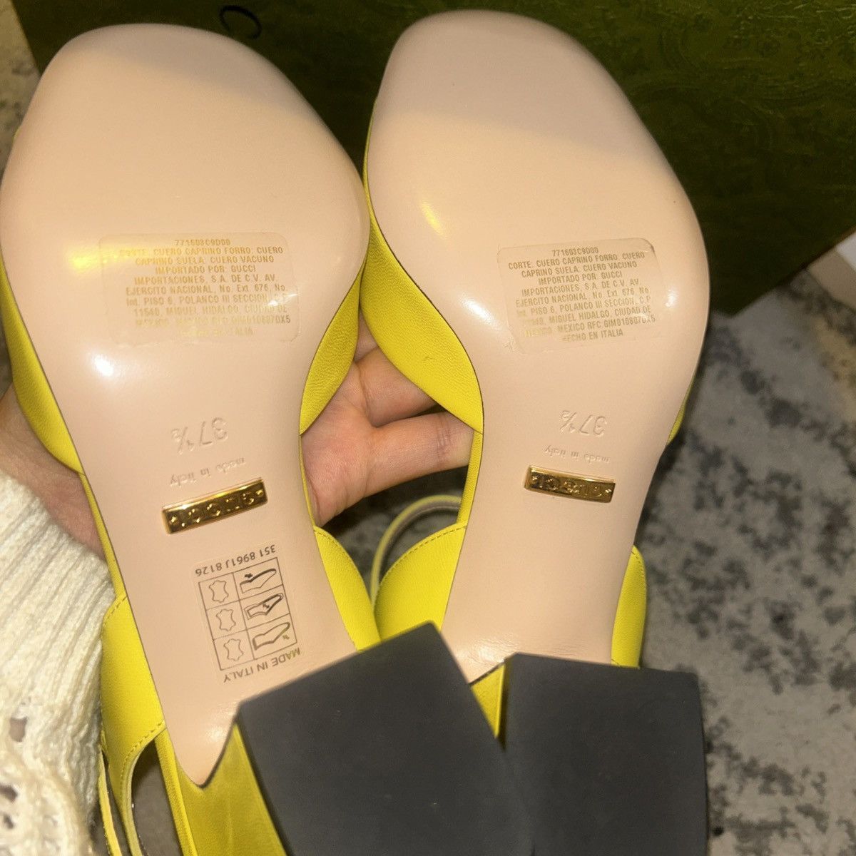 Gucci Gucci Horsebit One Strap Leather Sandal Acid Lime Size US 7.5 / IT 37.5 - 5 Thumbnail