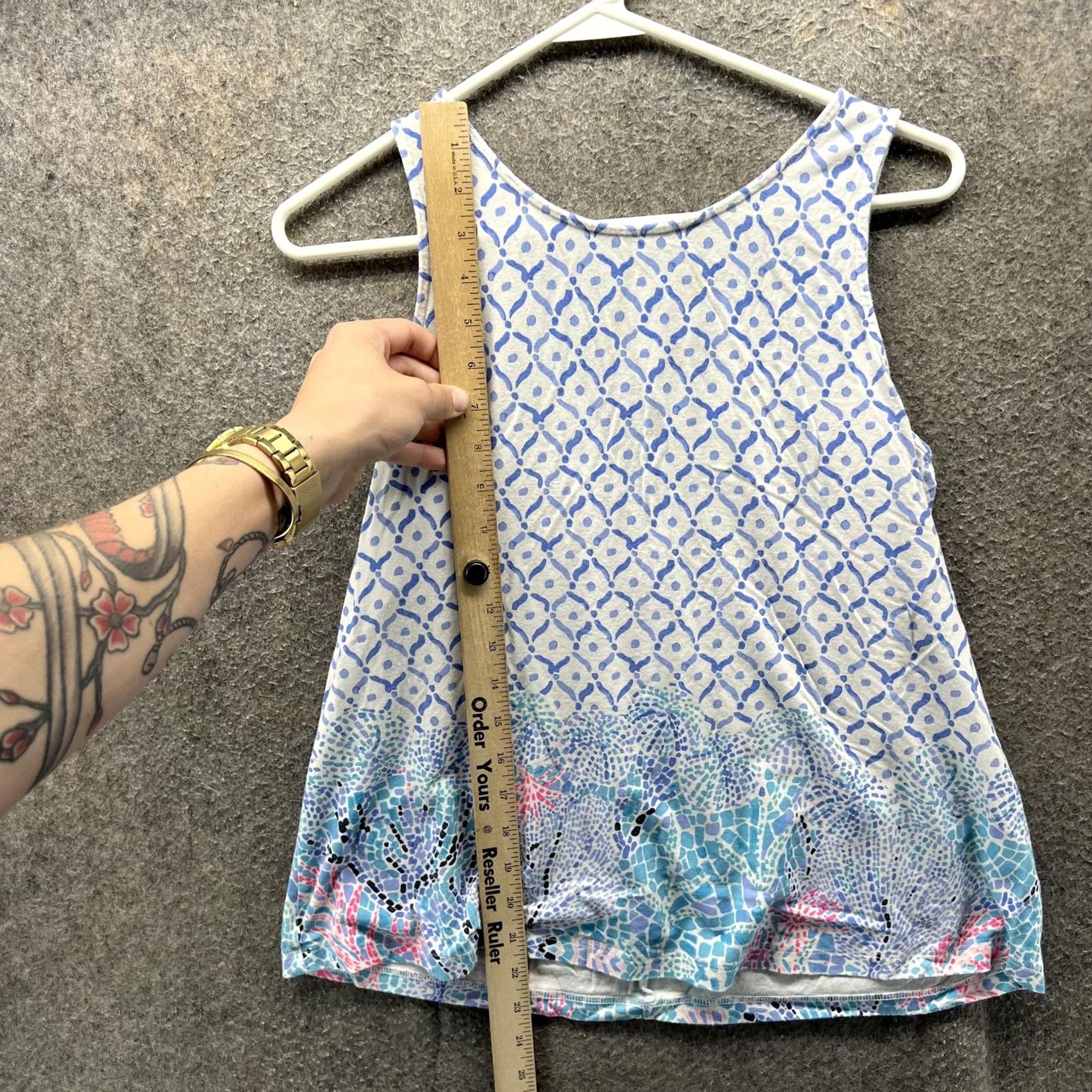 Lilly Pulitzer Lilly Pulitzer Tank Top Womens Small Multicolor Geometric Crisscross Back Sleeveless Scoop Neck Beach Size S / US 4 / IT 40 - 4 Thumbnail