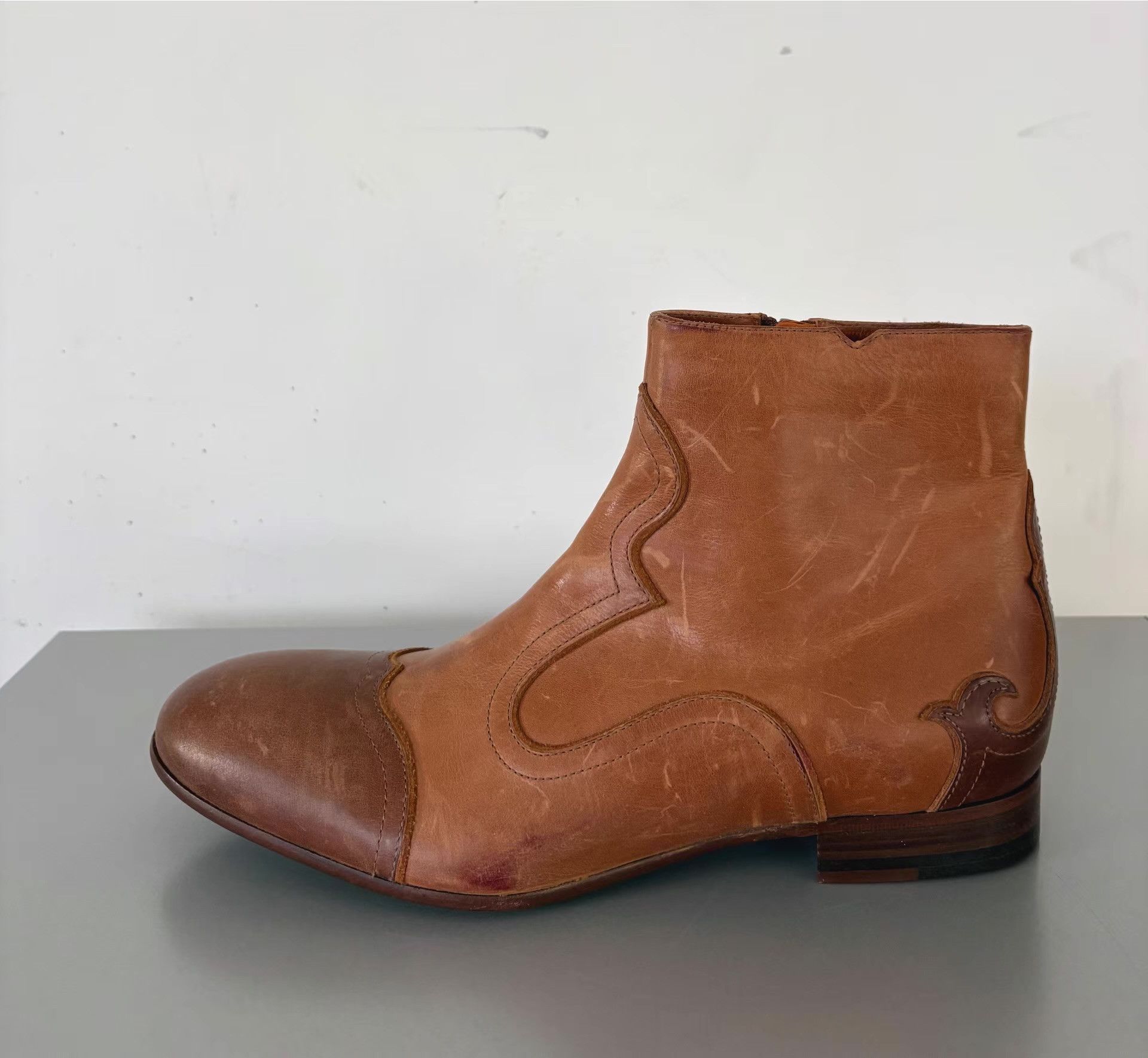 Etro Etro Men's Western Cowboy Ankle Boots Ｑ21 Size US 7 / EU 40 - 8 Thumbnail