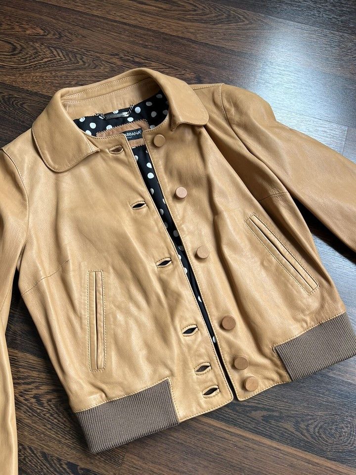 Dolce & Gabbana Dolce&Gabbana Women's Leather Bomber Jacket Size IT 38 /XXS Size XXS / US 00 / IT 34 - 17 Thumbnail