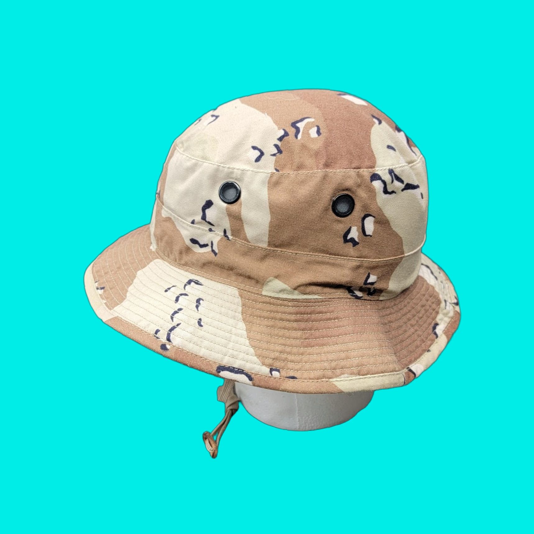 Vintage VINTAGE US Military Hat Boonie Bucket Fitted Mens Small Brown Desert Camo 90s Size ONE SIZE - 1 Thumbnail