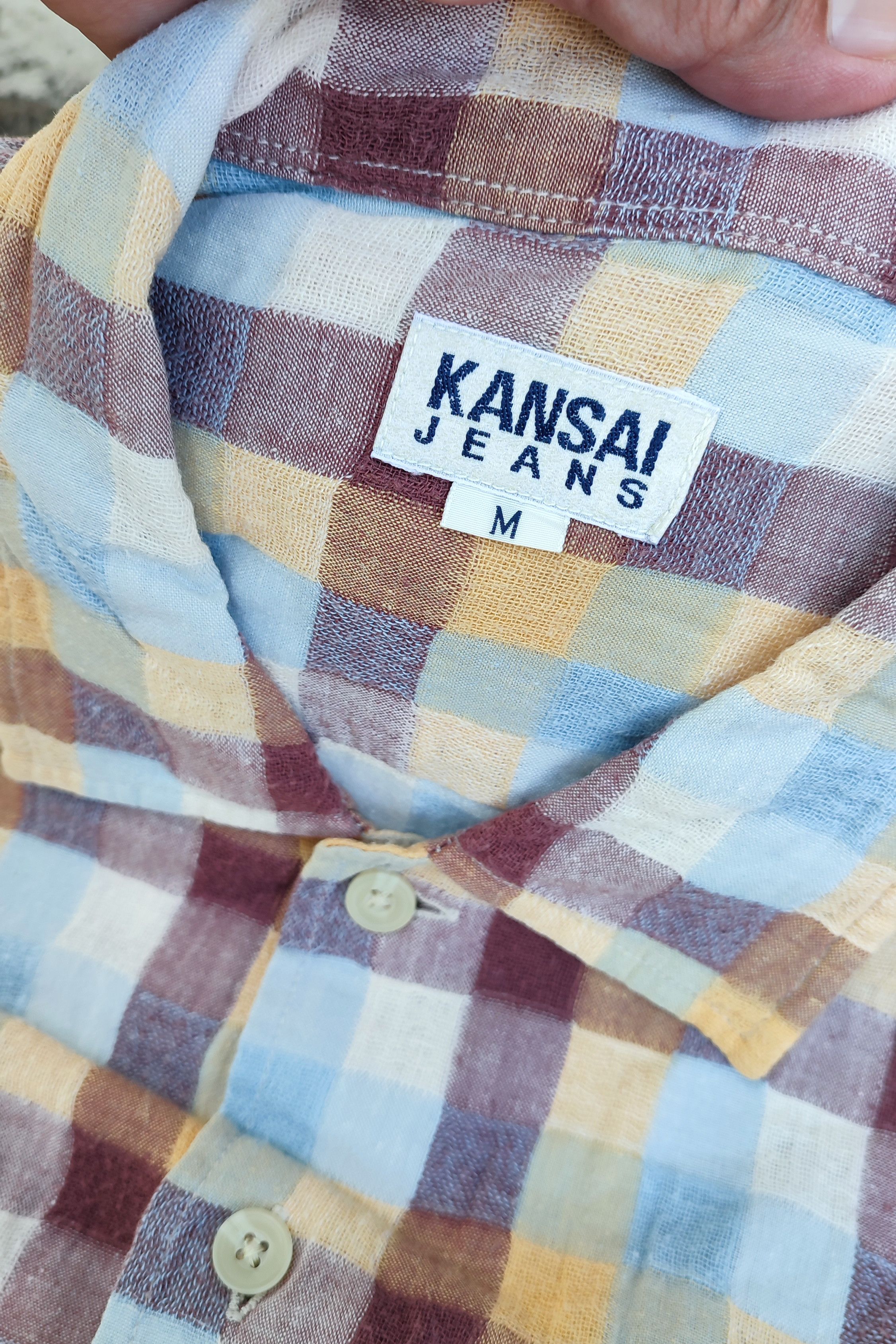 Japanese Brand × Kansai Yamamoto × Vintage Kansai Yamamoto Jeans Plain Shirt Size US L / EU 52-54 / 3 - 4 Thumbnail