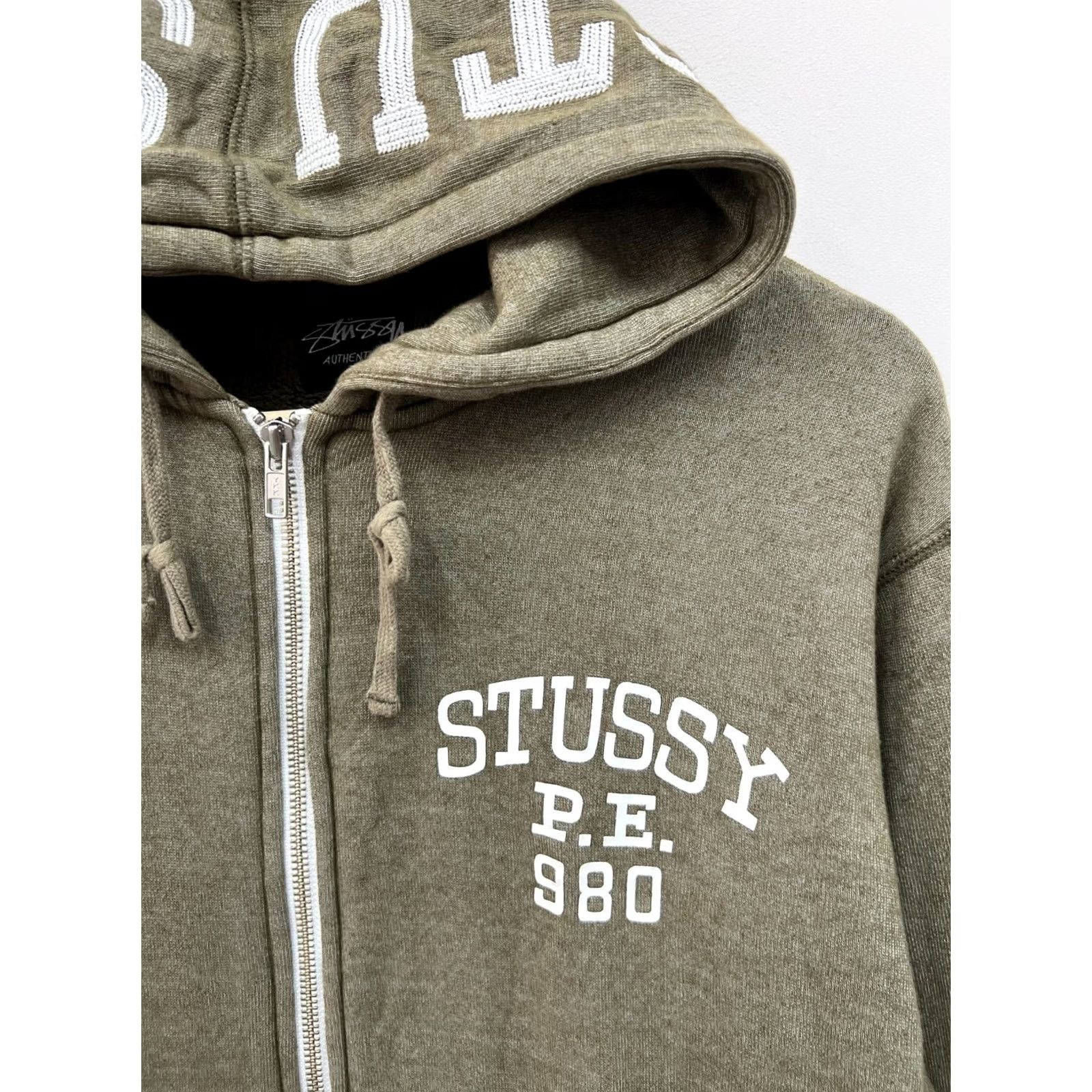 Logo 7 VINTAGE Stussy Hoodie Mens L Khaki Logo Zip Hooded Pullover Size US L / EU 52-54 / 3 - 4 Thumbnail