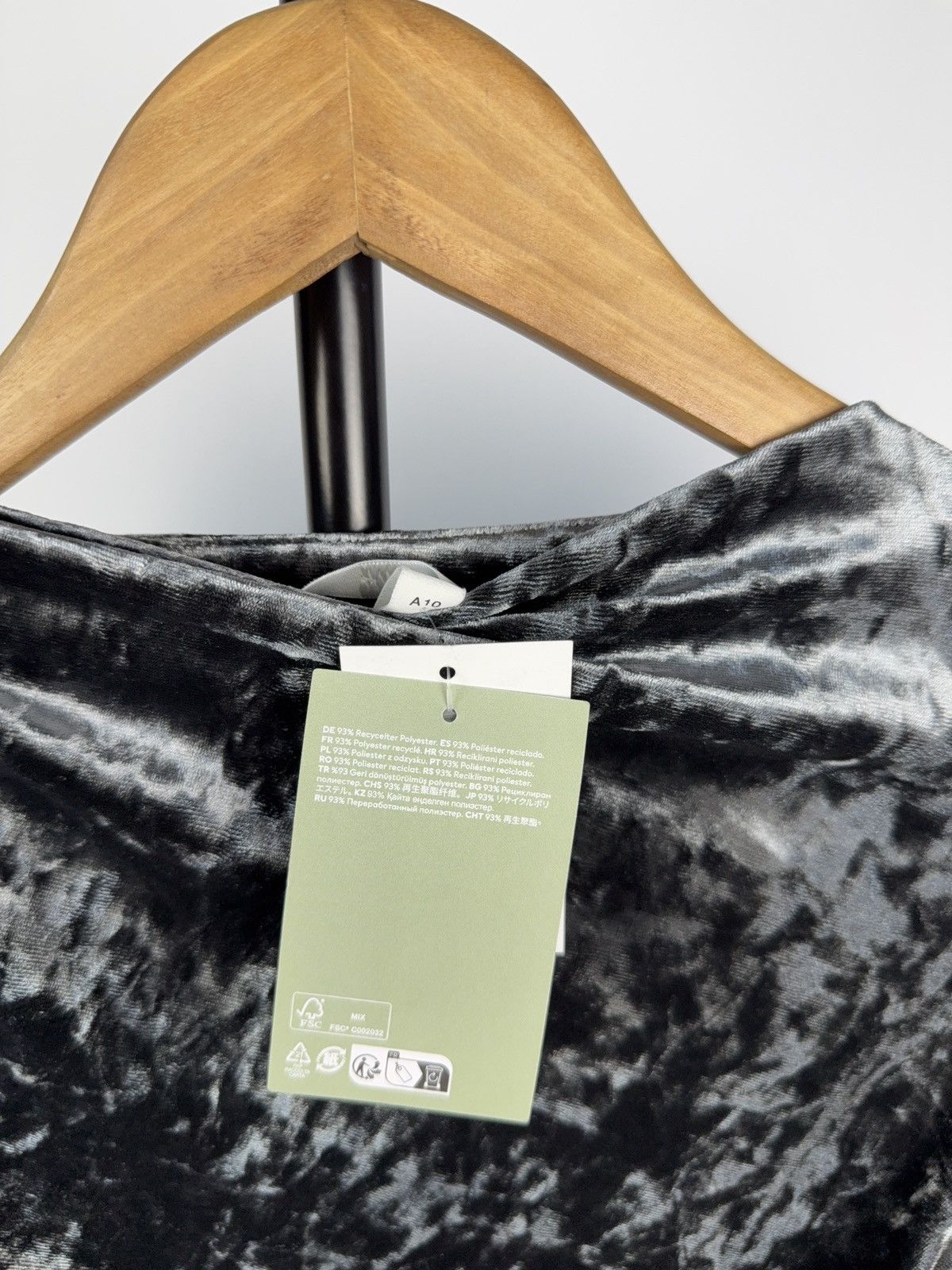 Designer × H&M H&M Velvet Mini Dress Draped Bodycon Eco Fabric XS Size XS / US 0-2 / IT 36-38 - 4 Thumbnail