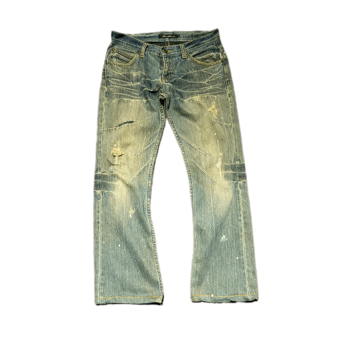 If Six Was Nine 🇯🇵🔥 Japanese Seditionaries Paint Ripped Denim Size US 32 / EU 48 - 1 Thumbnail