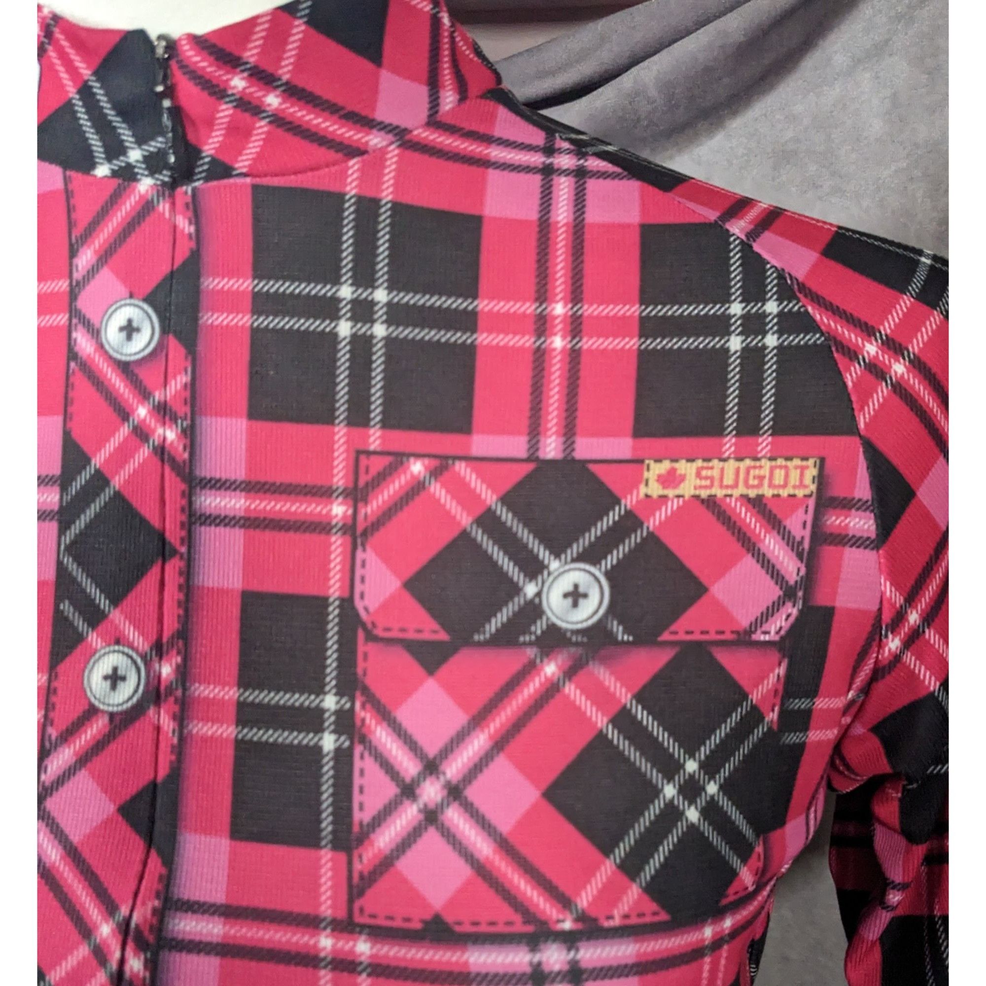 Other Sugoi Lumber Jane Pink And Black Plaid Cycling Jersey With P Size S / US 4 / IT 40 - 10 Thumbnail