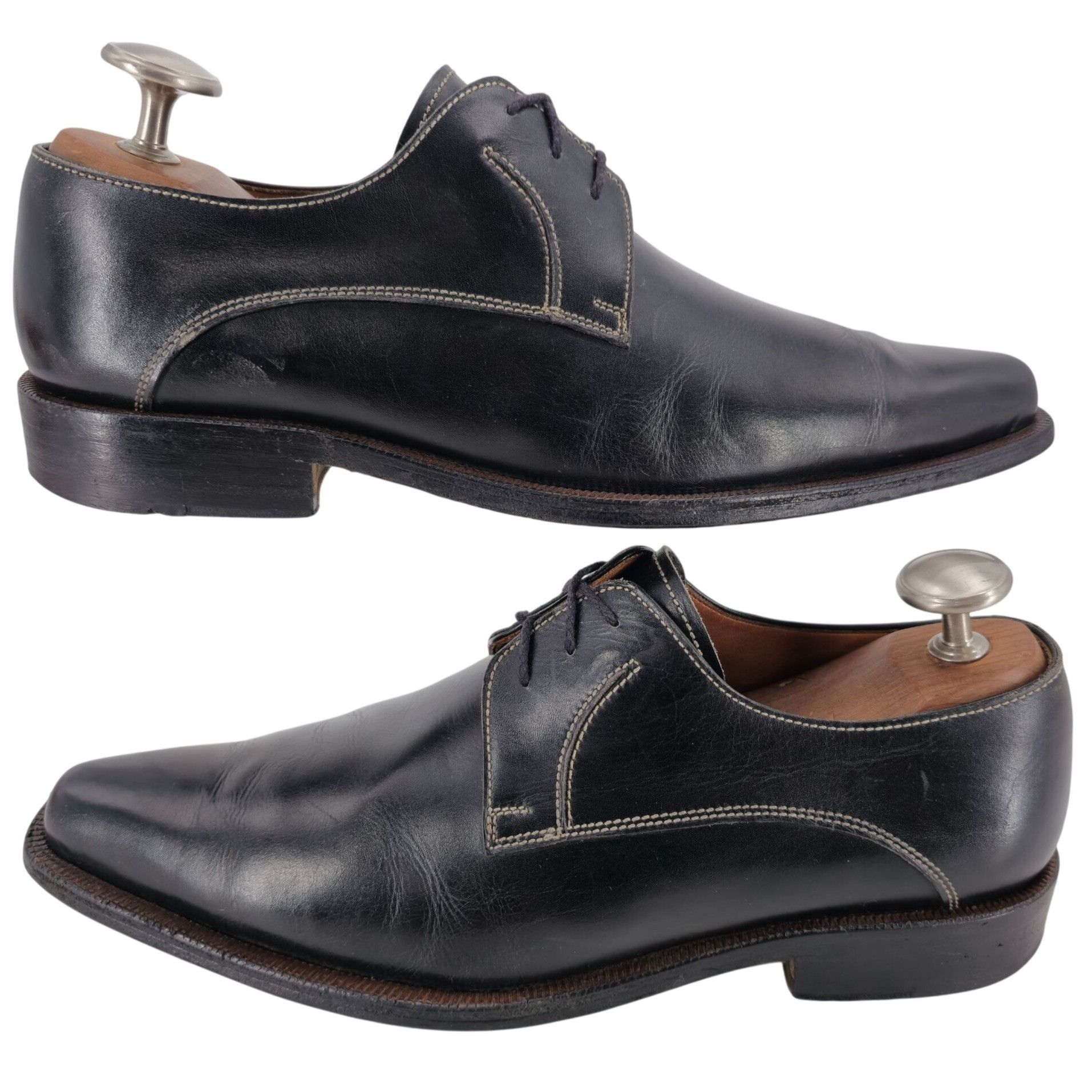 Other Vintage Italian McDowell Men 9.5D /8.5UK Black Leather Derby Size US 9.5 / EU 42-43 - 5 Thumbnail