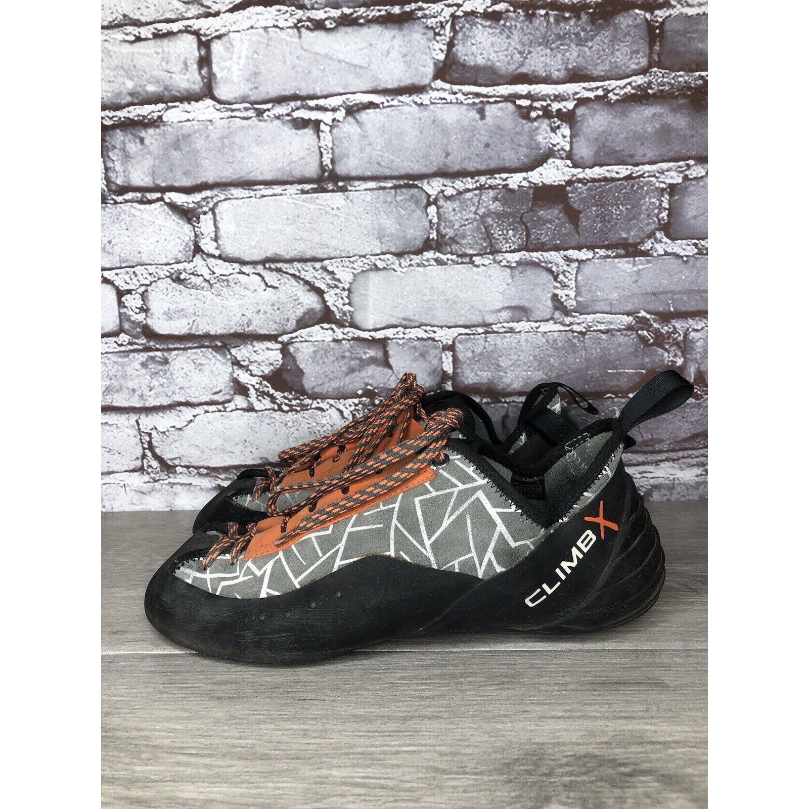 Other Climb X Grey Synthetic Orange Lace Black Climbing Shoes Men Size US 11 / EU 44 - 22 Thumbnail