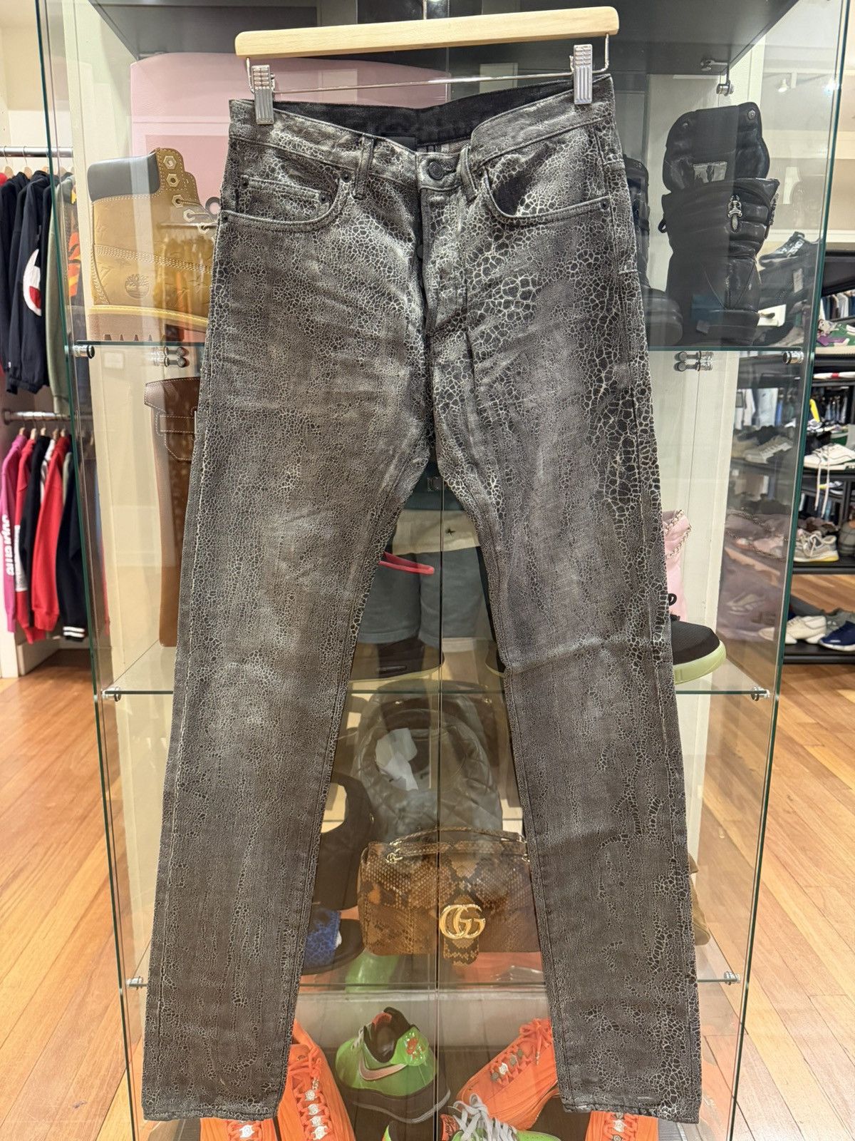 Dior Dior Homme AW08 KVA 'Batik Crackle' Denim Jeans | Grailed