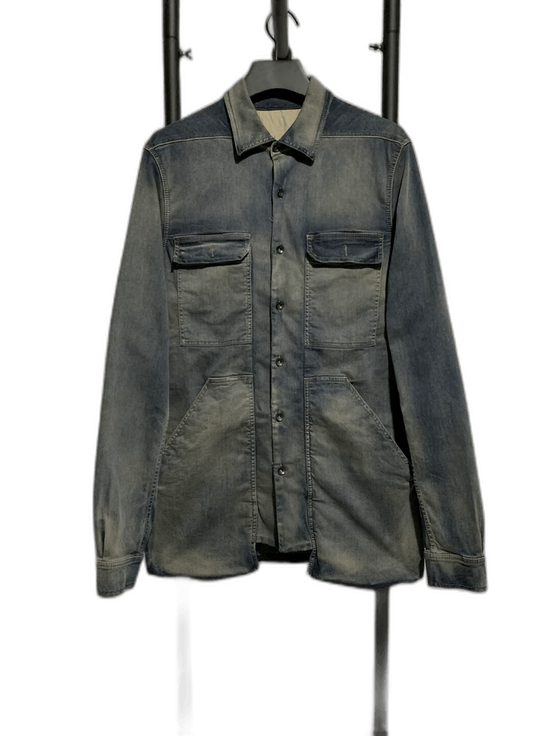 Rick Owens rick owens Gradient Denim Jacket Coat Size US S / EU 44-46 / 1 - 1 Thumbnail