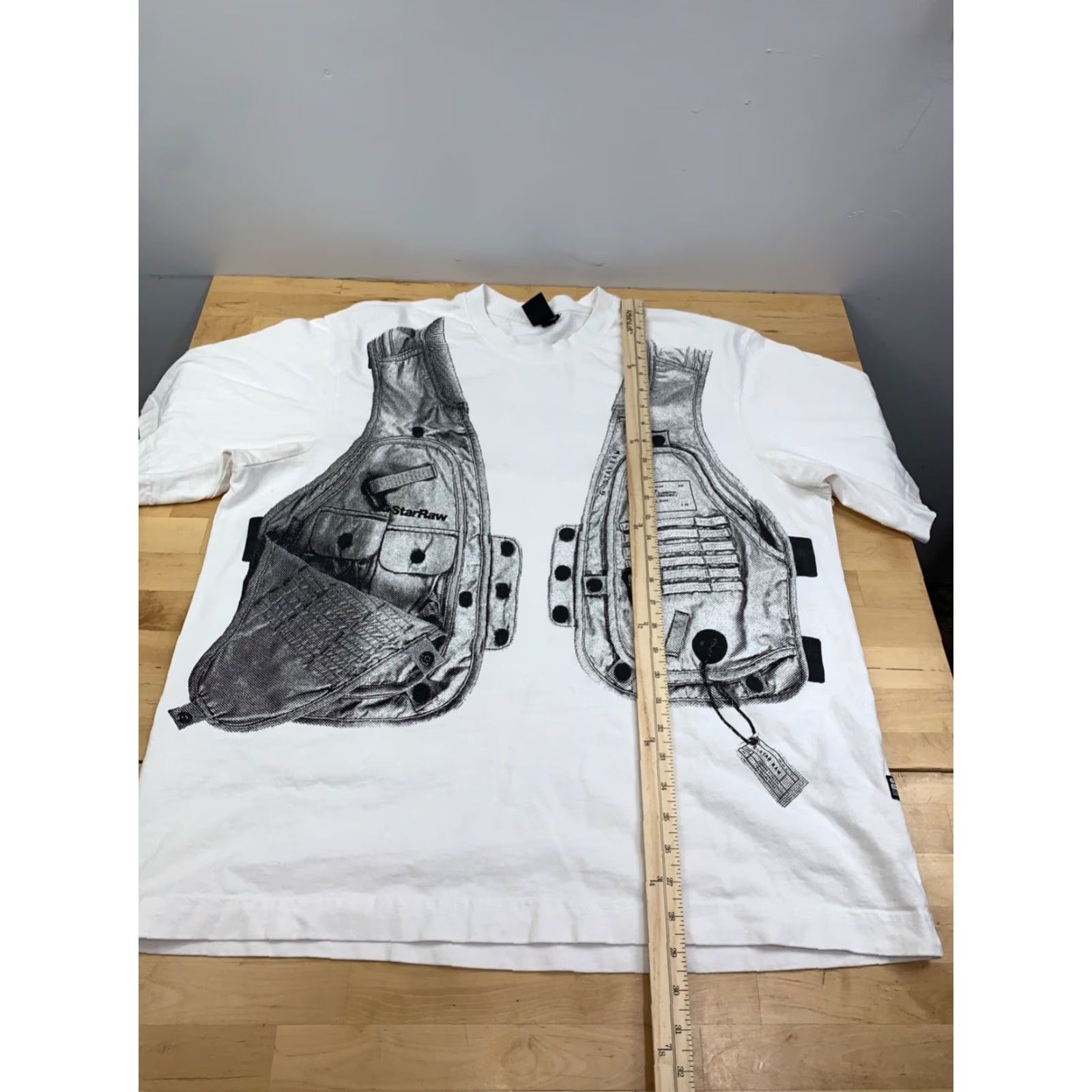 G-Star G Star Raw Archive Vest Boxy T Shirt Mens XL White Crew Neck 11033 Size US XL / EU 56 / 4 - 7 Thumbnail