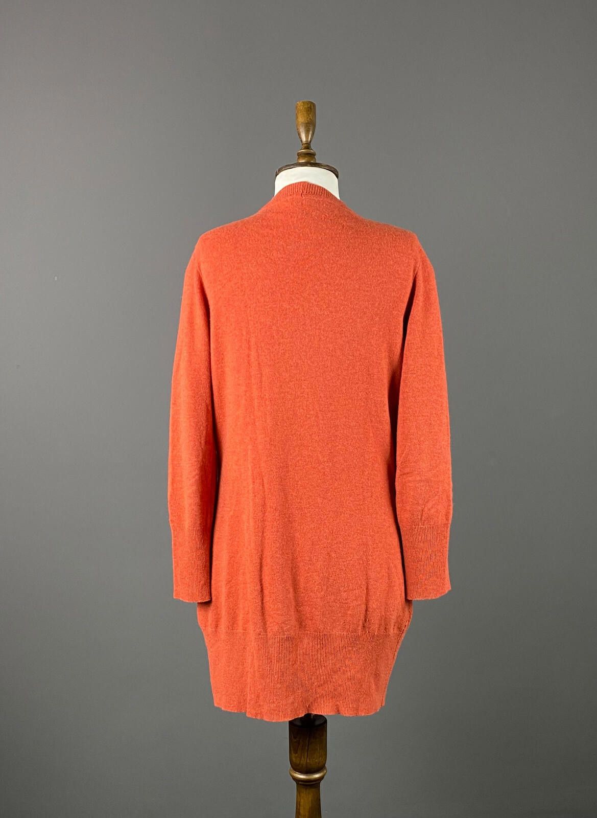 Designer Elisa Cavaletti Orange Wool Cardigan Tunic Dress Size L / 3 Size L / US 10 / IT 46 - 5 Thumbnail