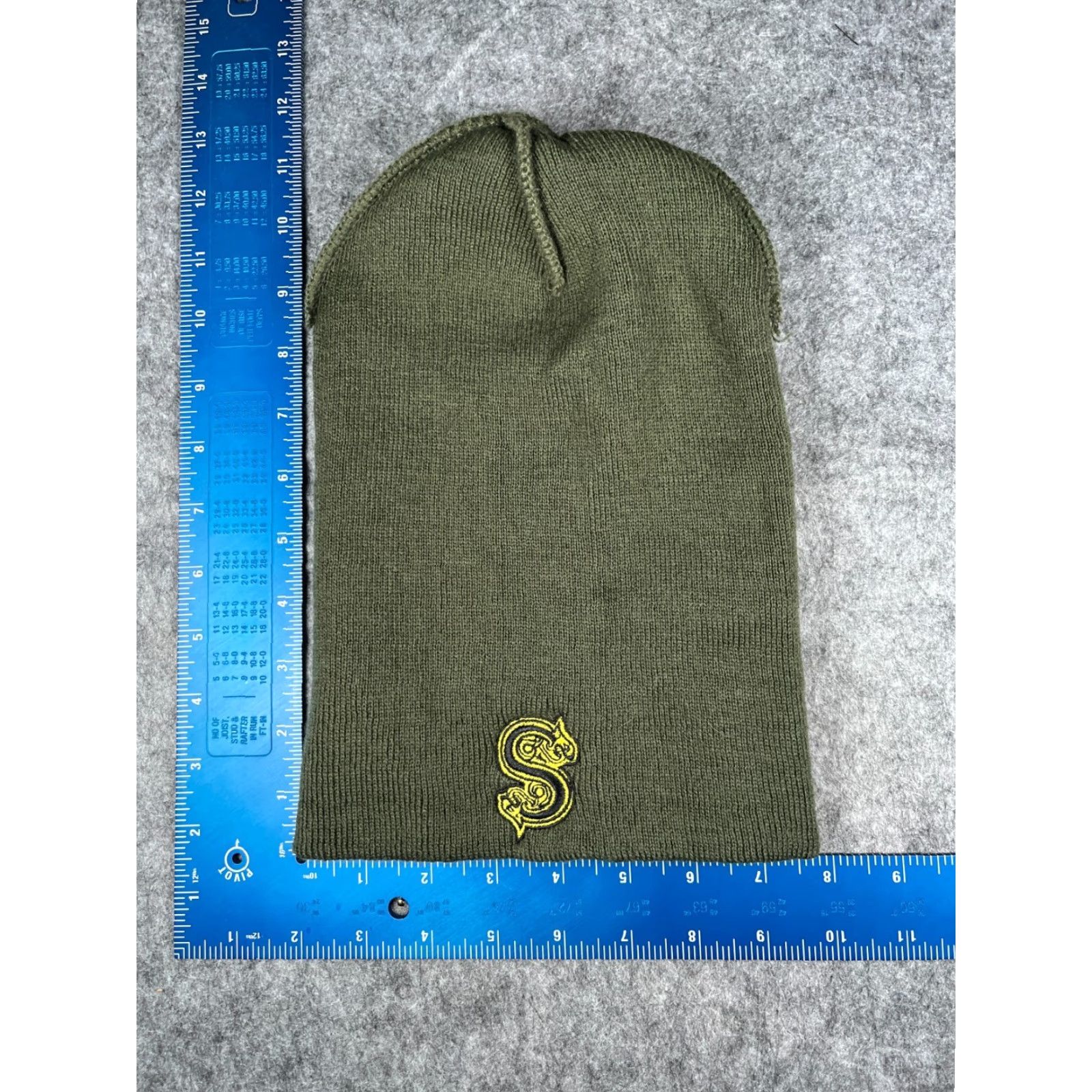 Vintage Beechfield Beanie Toque Adult One Size Green Knit 100% Acrylic S Logo Ski NEW Hat Mens Boys Mens Size ONE SIZE - 5 Thumbnail